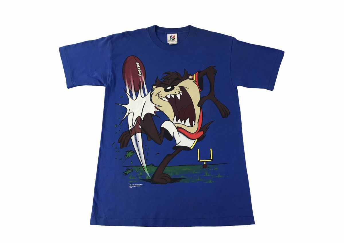 Warner Bros 90s Warner Bros Looney Toon Taz NFL Big Printed Logo Tee Size US M / EU 48-50 / 2 - 1 Thumbnail