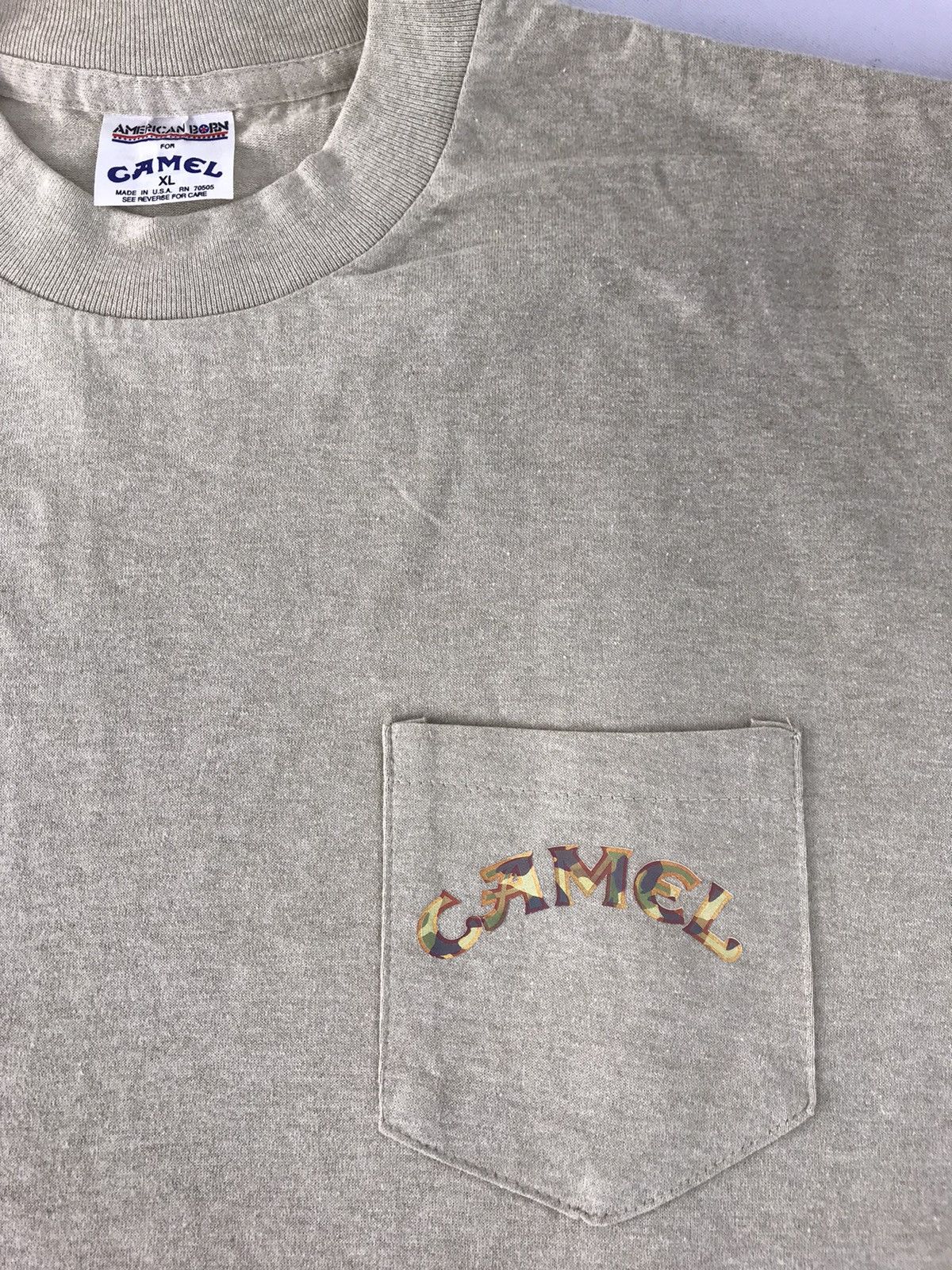 Camel Vintage 90s 1992 American Born x Camel Military Pocket Tee Size US L / EU 52-54 / 3 - 6 Thumbnail