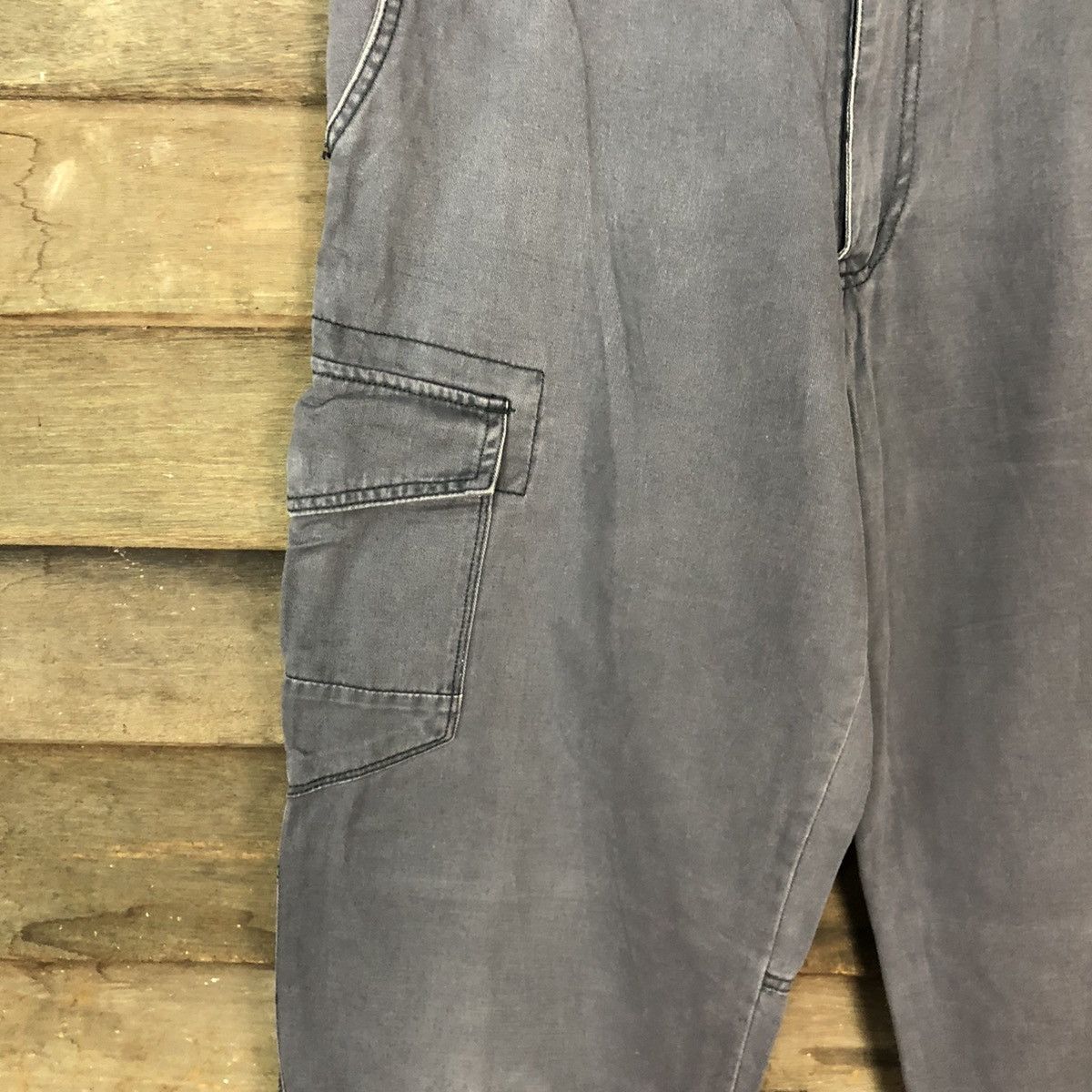 Japanese Brand Even River Grey faded utility tactical Cargo Pants #3417 Size US 35 - 6 Thumbnail