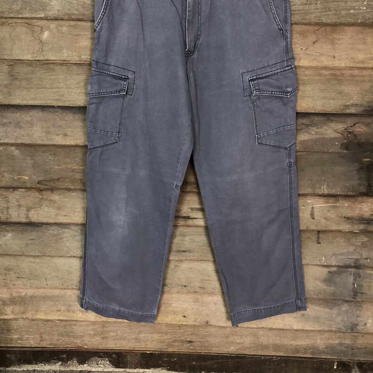Japanese Brand Even River Grey faded utility tactical Cargo Pants #3417 Size US 35 - 3 Thumbnail