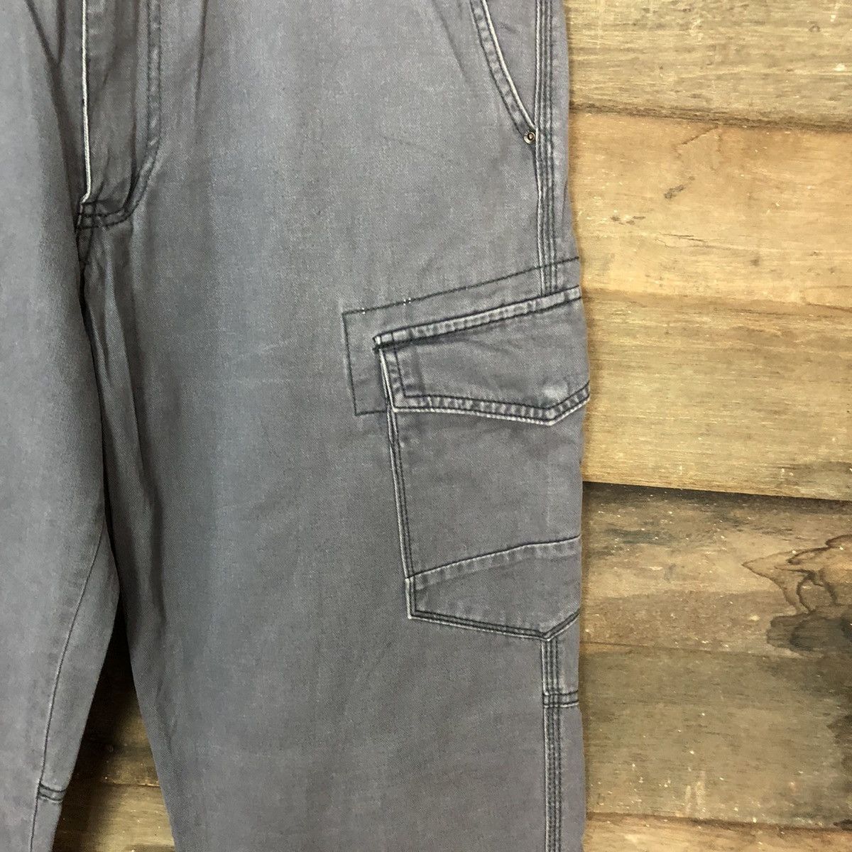 Japanese Brand Even River Grey faded utility tactical Cargo Pants #3417 Size US 35 - 7 Thumbnail