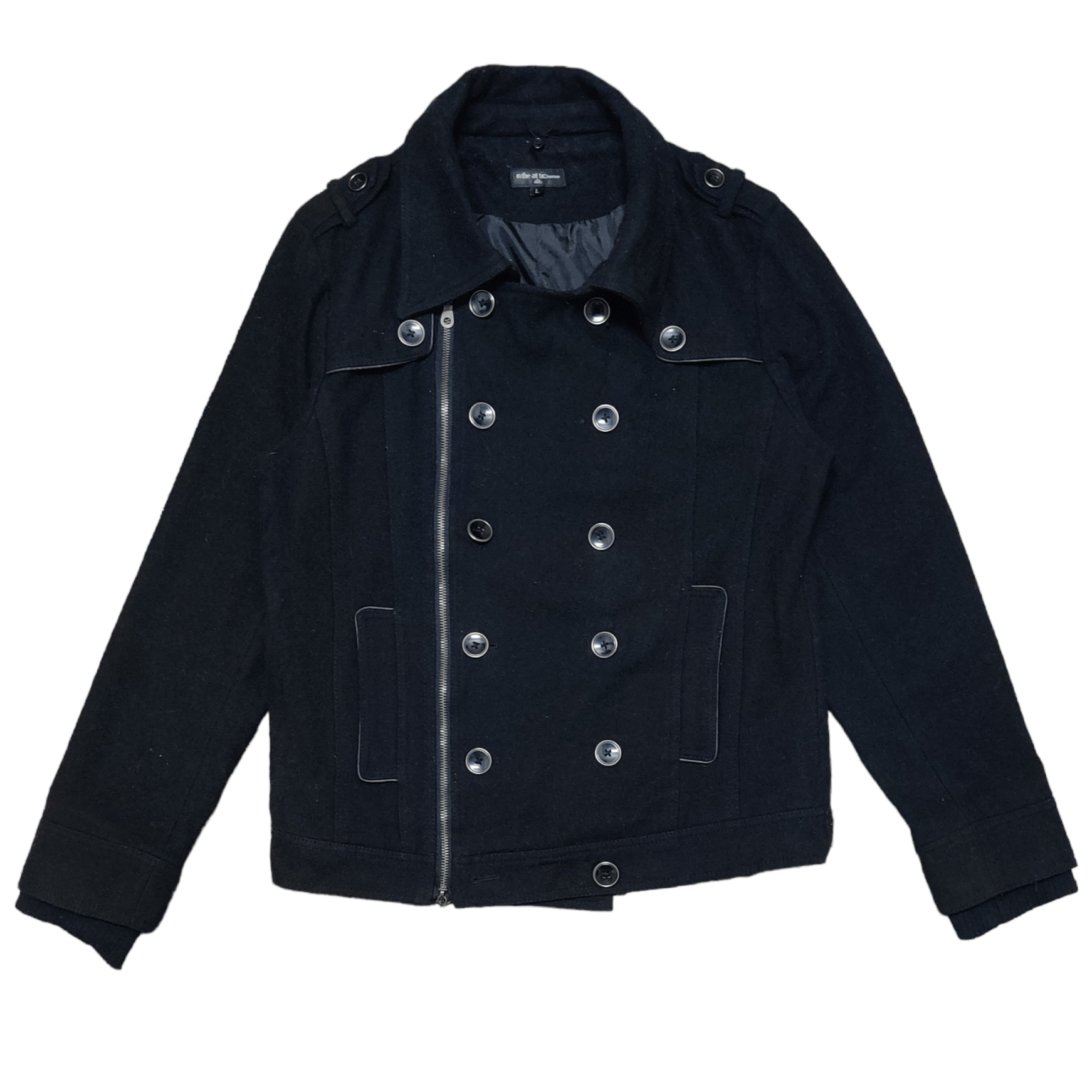 image of Avant Garde x In The Attic Double Breasted Wool Coat in Black, Men's (Size Large)