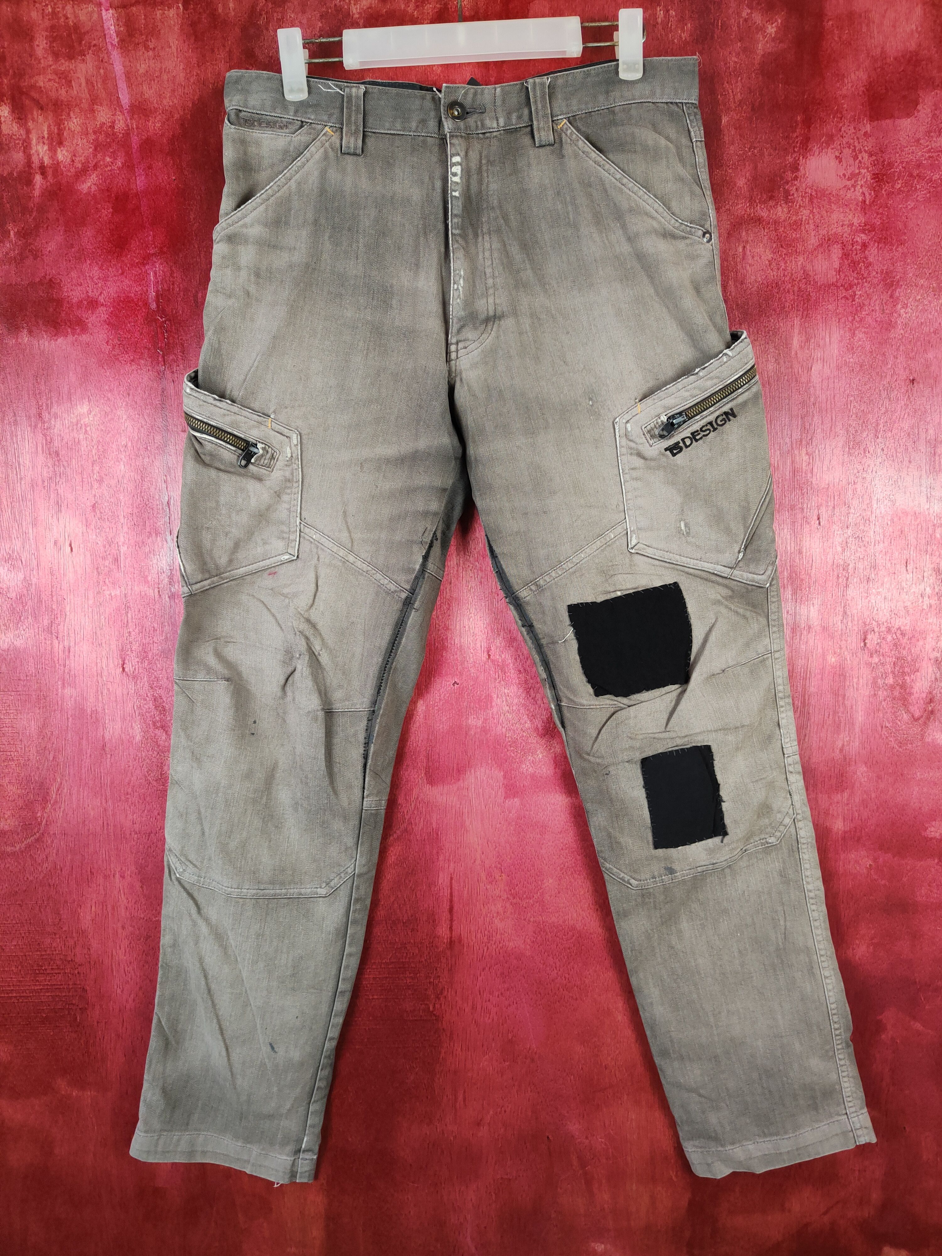 Japanese Brand × Vintage TS Design Brown patchwork multi pocket cargo pants #4682 Size US 31 - 1 Thumbnail