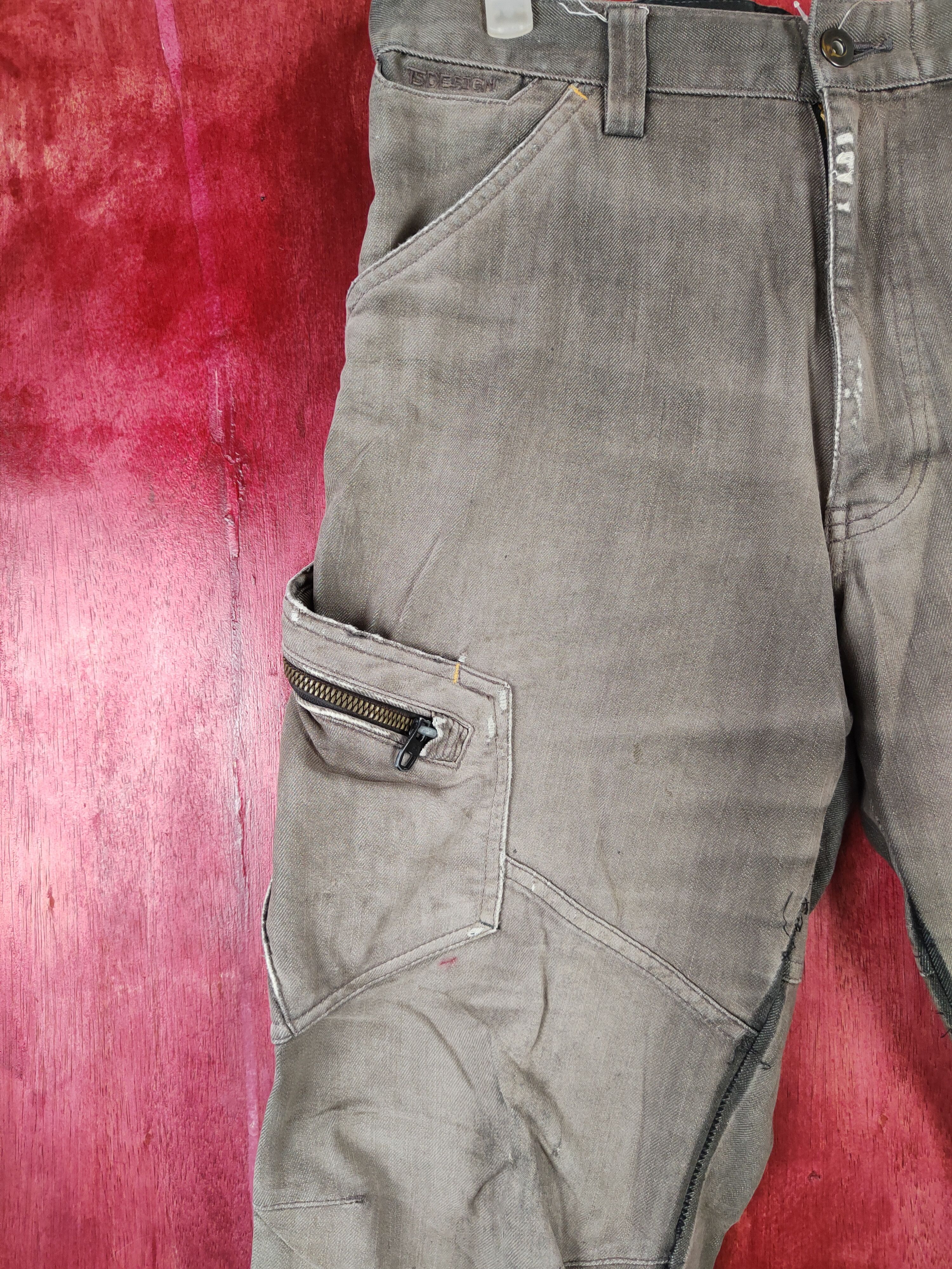 Japanese Brand × Vintage TS Design Brown patchwork multi pocket cargo pants #4682 Size US 31 - 3 Thumbnail