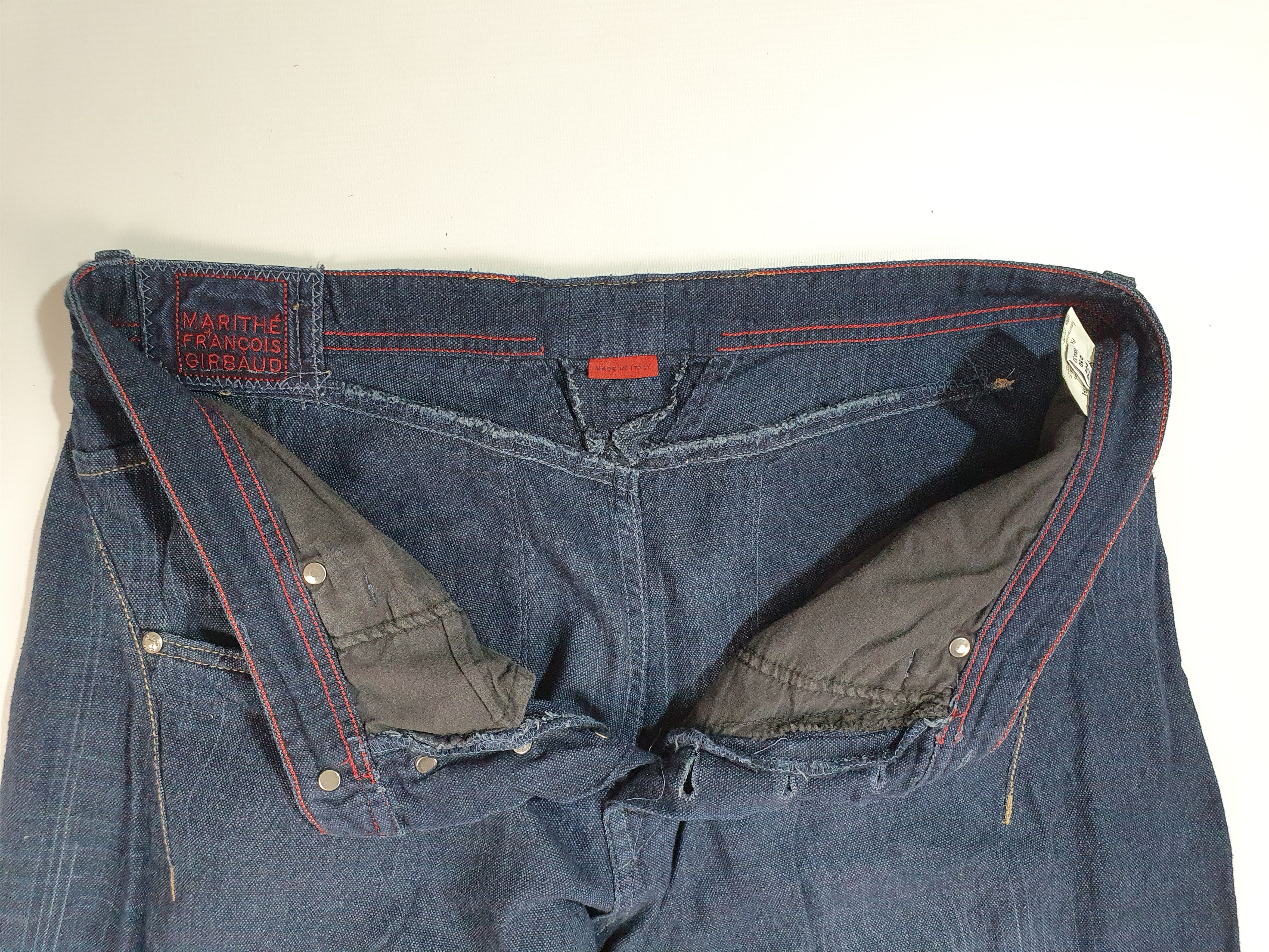 Marithe + Francois Girbaud Very light fabrics like linen denim navy color pant Size US 33 - 9 Thumbnail