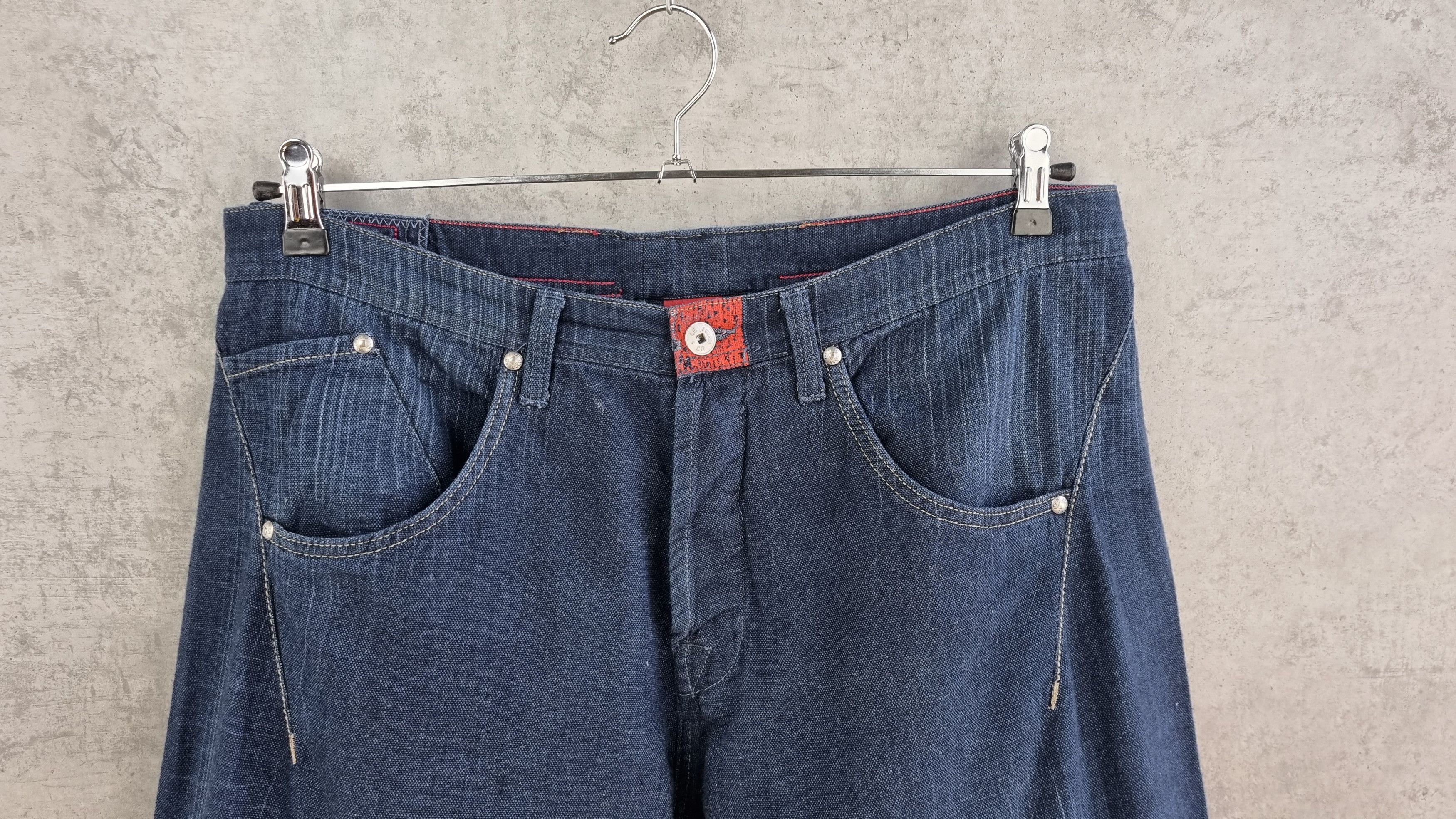 Marithe + Francois Girbaud Very light fabrics like linen denim navy color pant Size US 33 - 5 Thumbnail