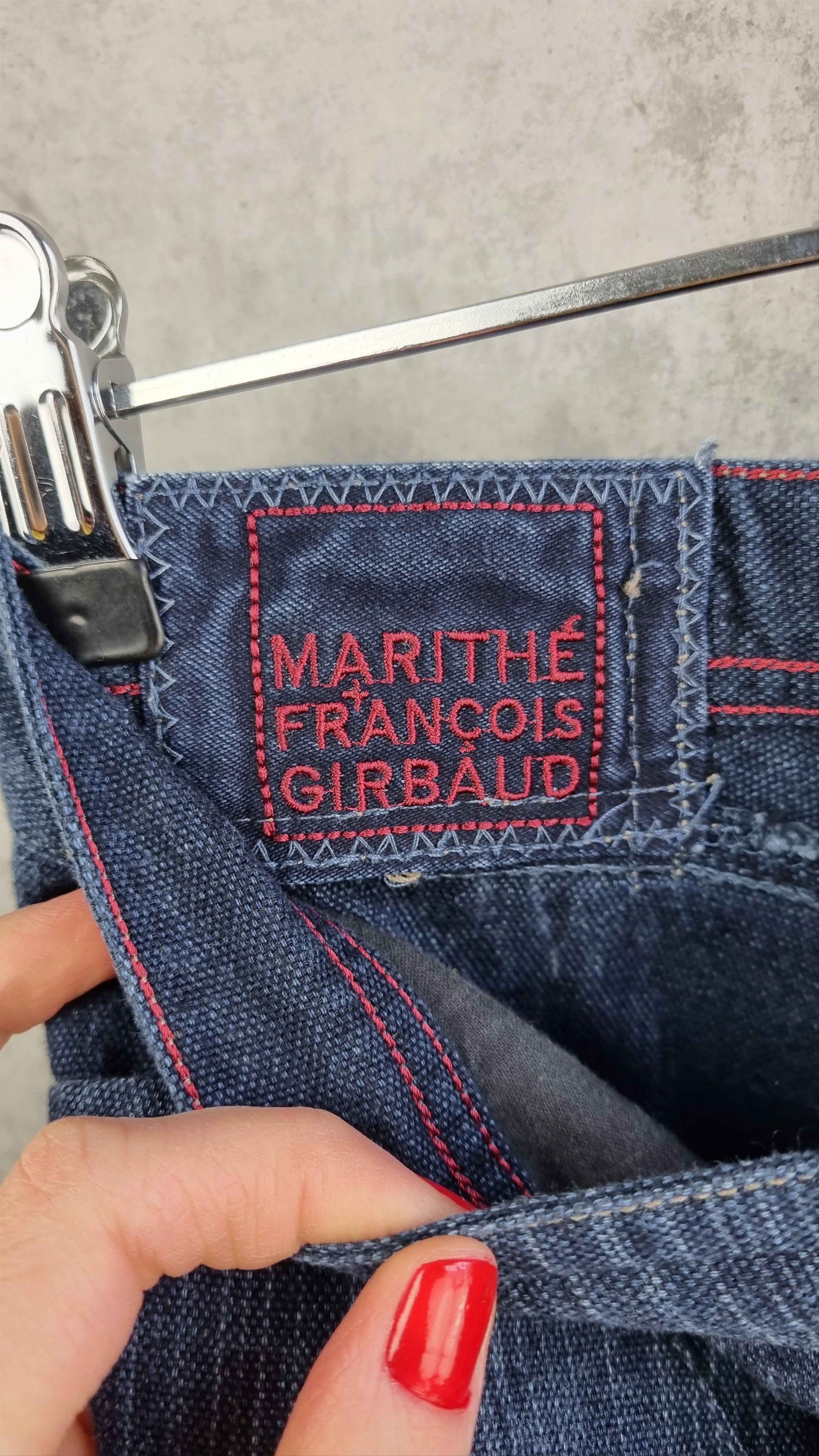 Marithe + Francois Girbaud Very light fabrics like linen denim navy color pant Size US 33 - 2 Thumbnail
