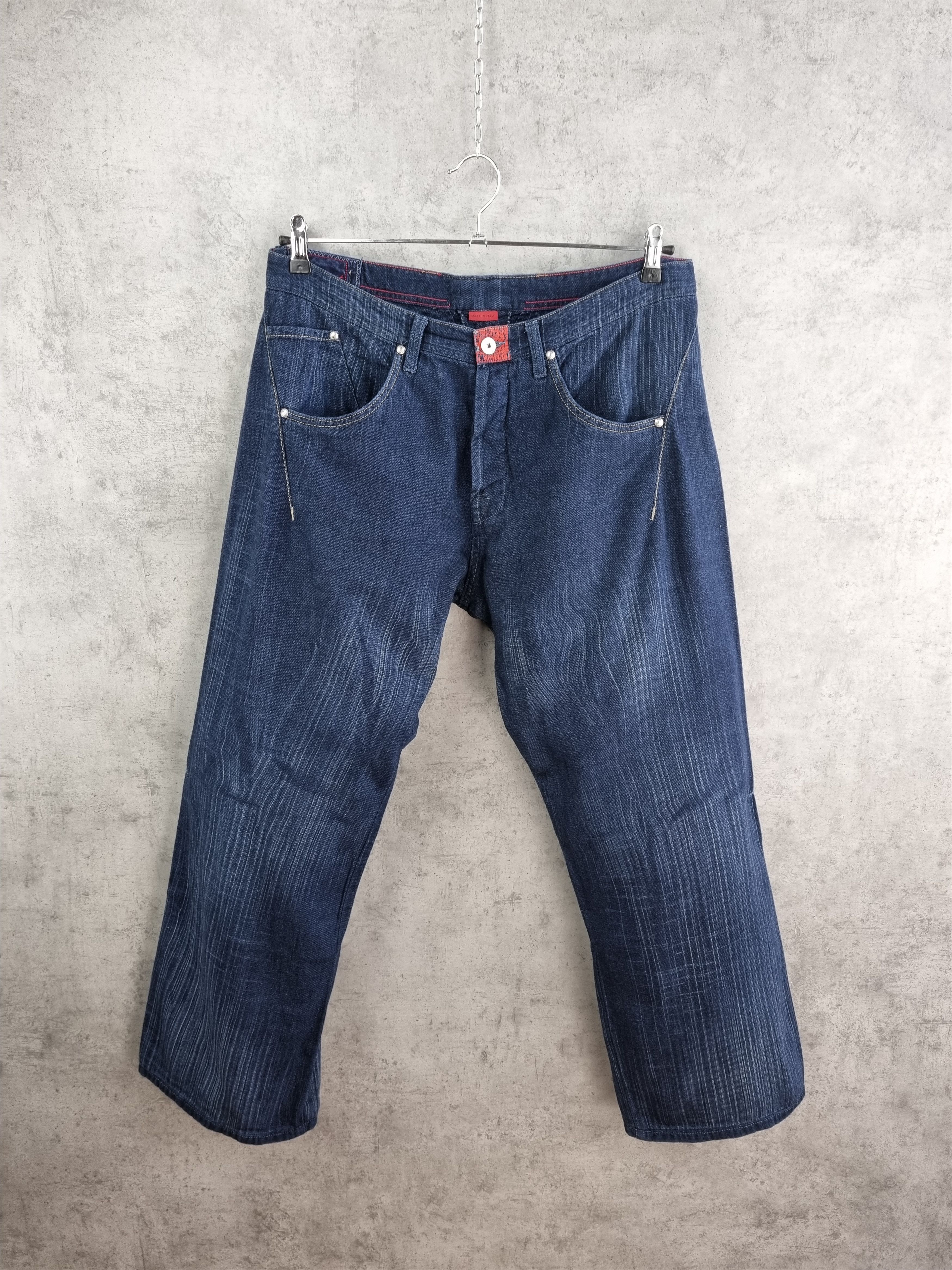 Marithe + Francois Girbaud Very light fabrics like linen denim navy color pant Size US 33 - 3 Thumbnail