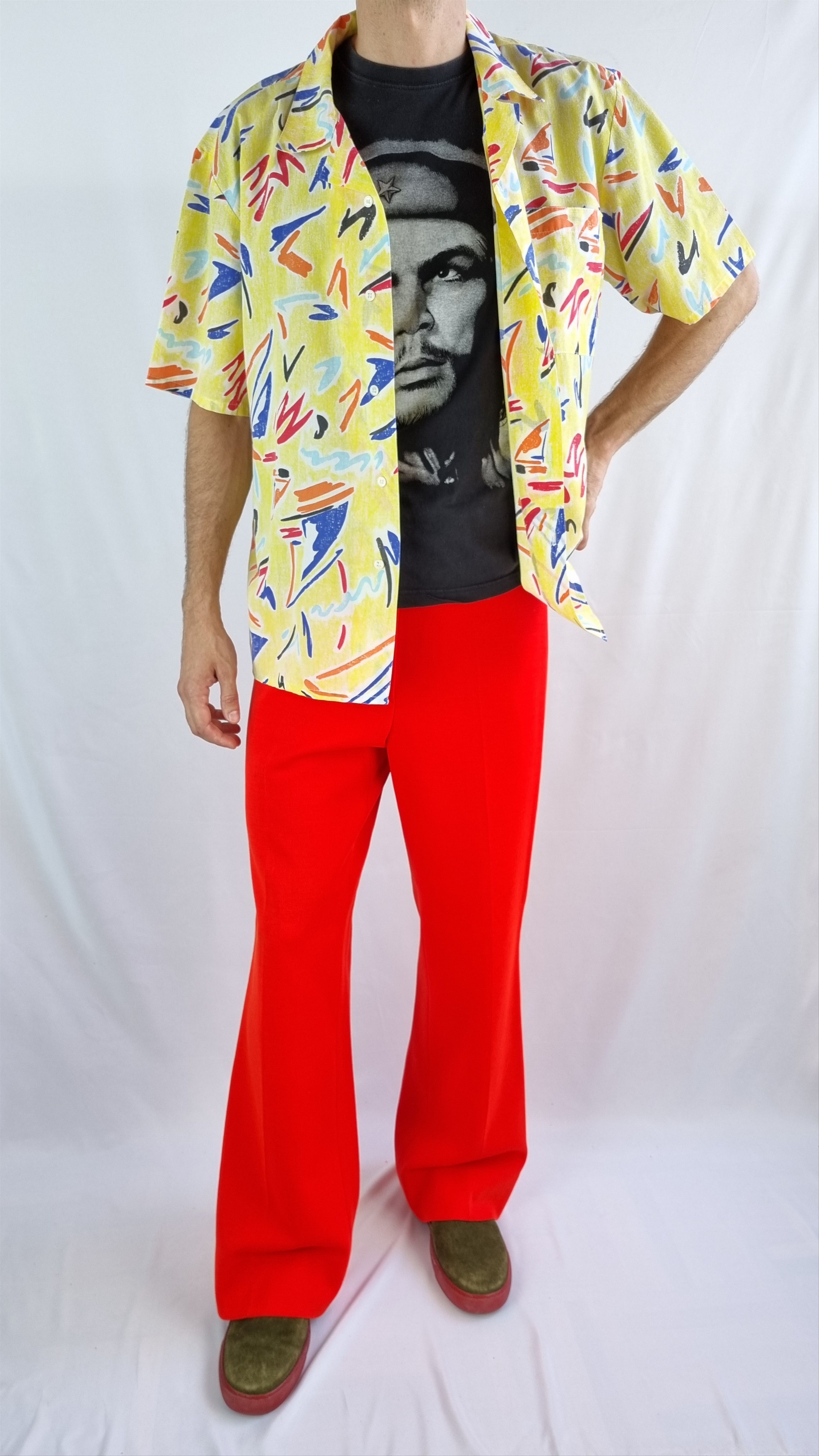 Cowboy Equipment Rare 70s art painting camp collar crazy shirt Size US L / EU 52-54 / 3 - 4 Thumbnail