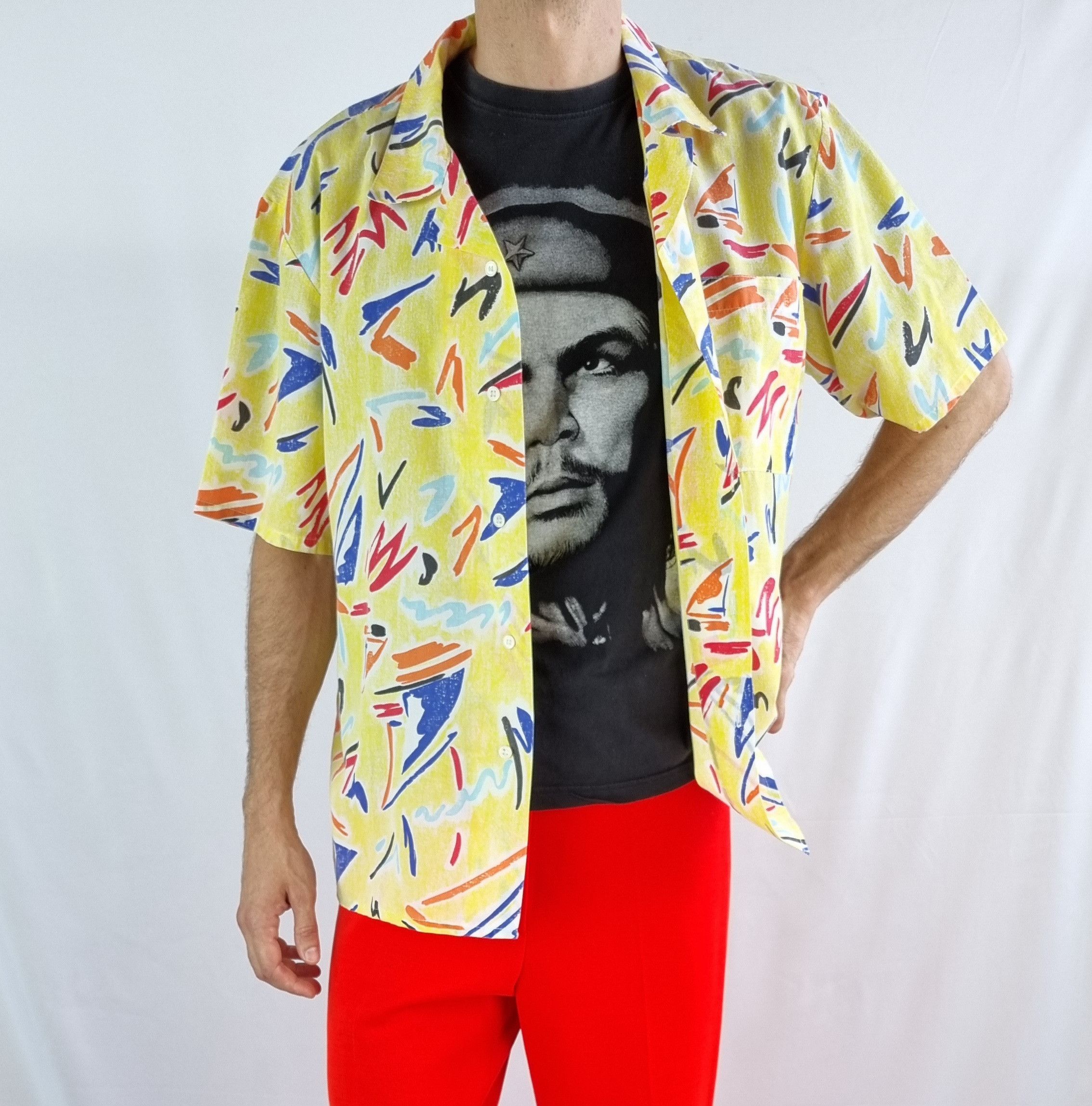 Cowboy Equipment Rare 70s art painting camp collar crazy shirt Size US L / EU 52-54 / 3 - 3 Thumbnail