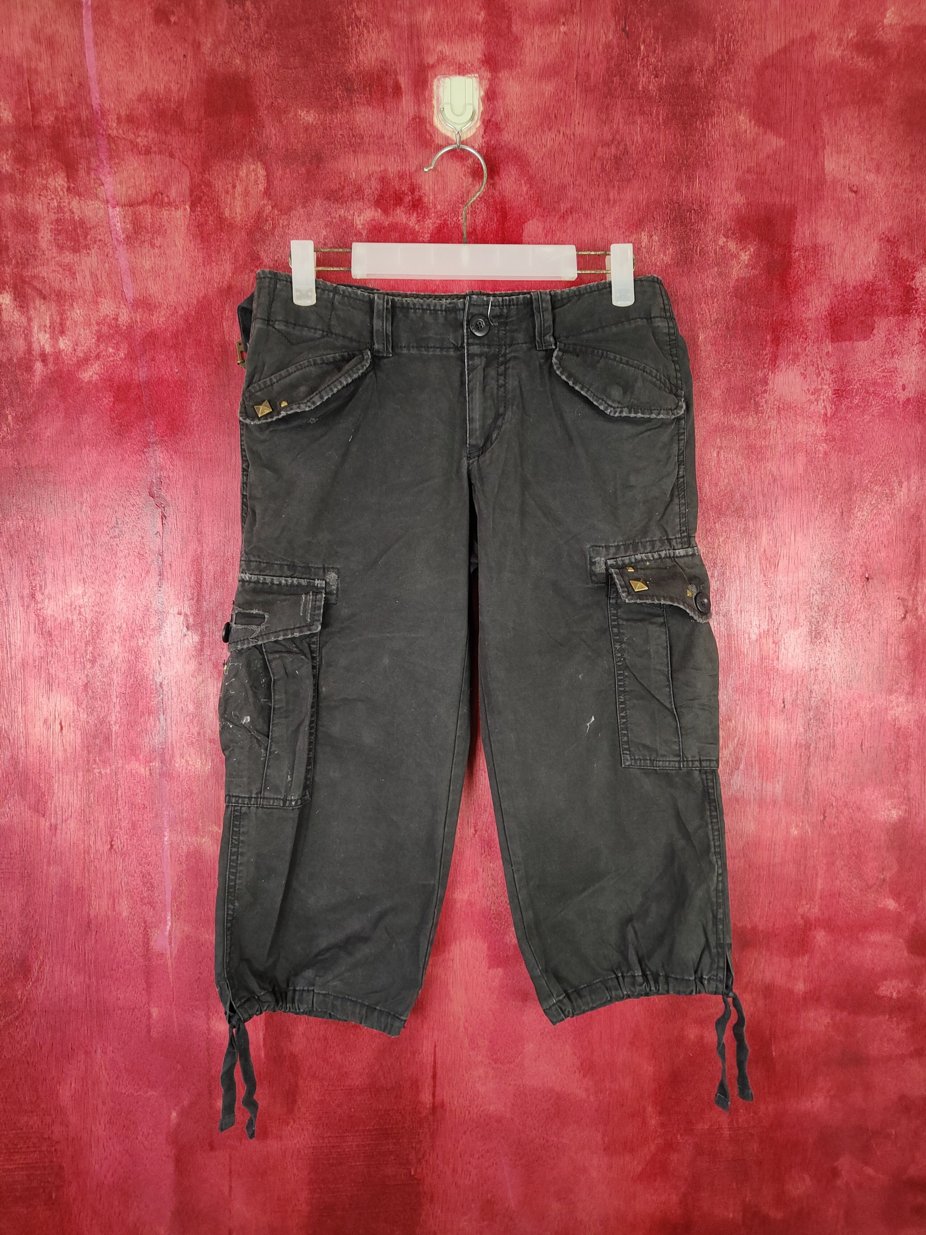 Gap Gap Black Multi Pocket Tactical cropped Cargo Pants #4901 Size 27" / US 4 / IT 40 - 1 Thumbnail