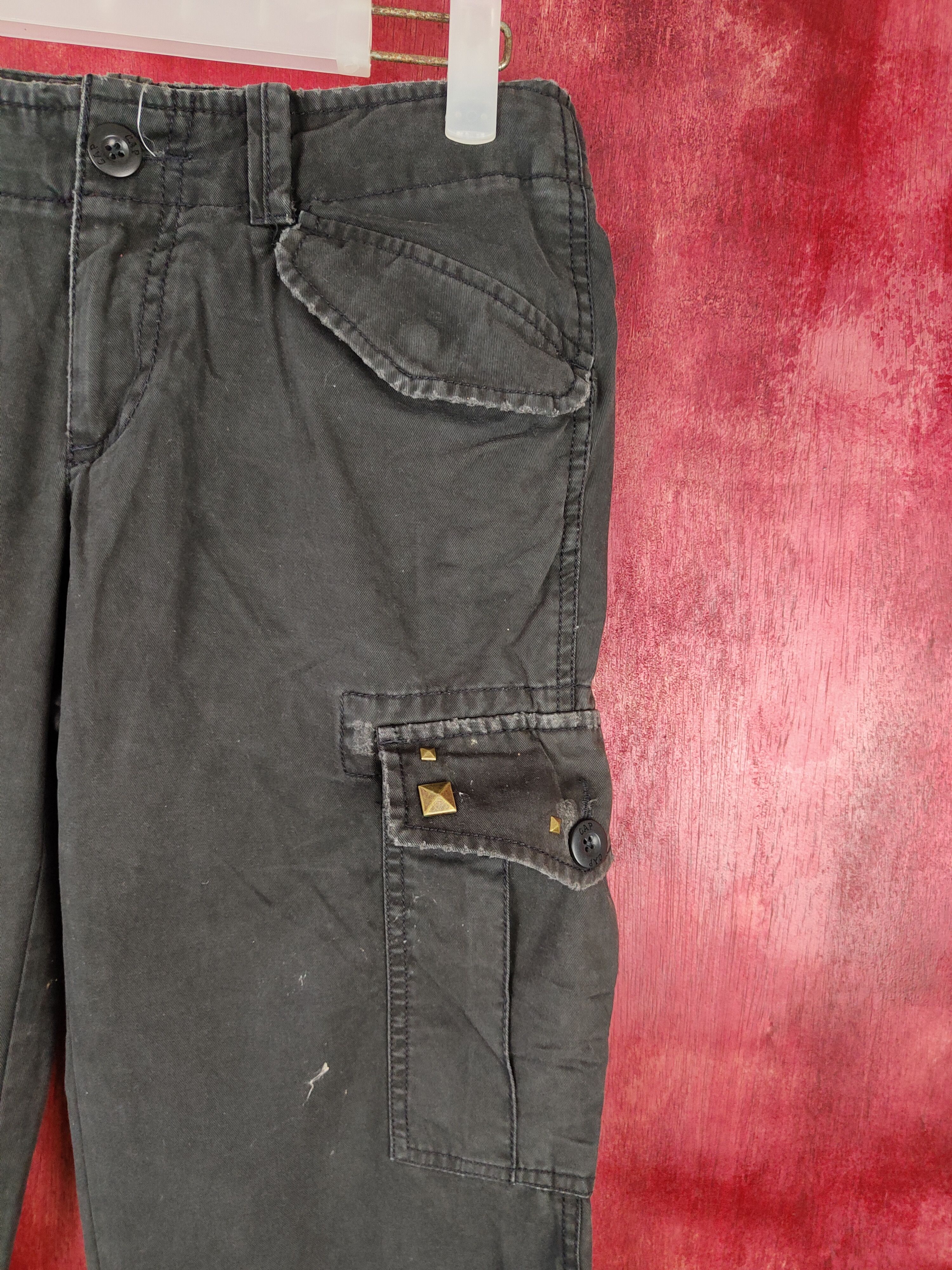 Gap Gap Black Multi Pocket Tactical cropped Cargo Pants #4901 Size 27" / US 4 / IT 40 - 7 Thumbnail