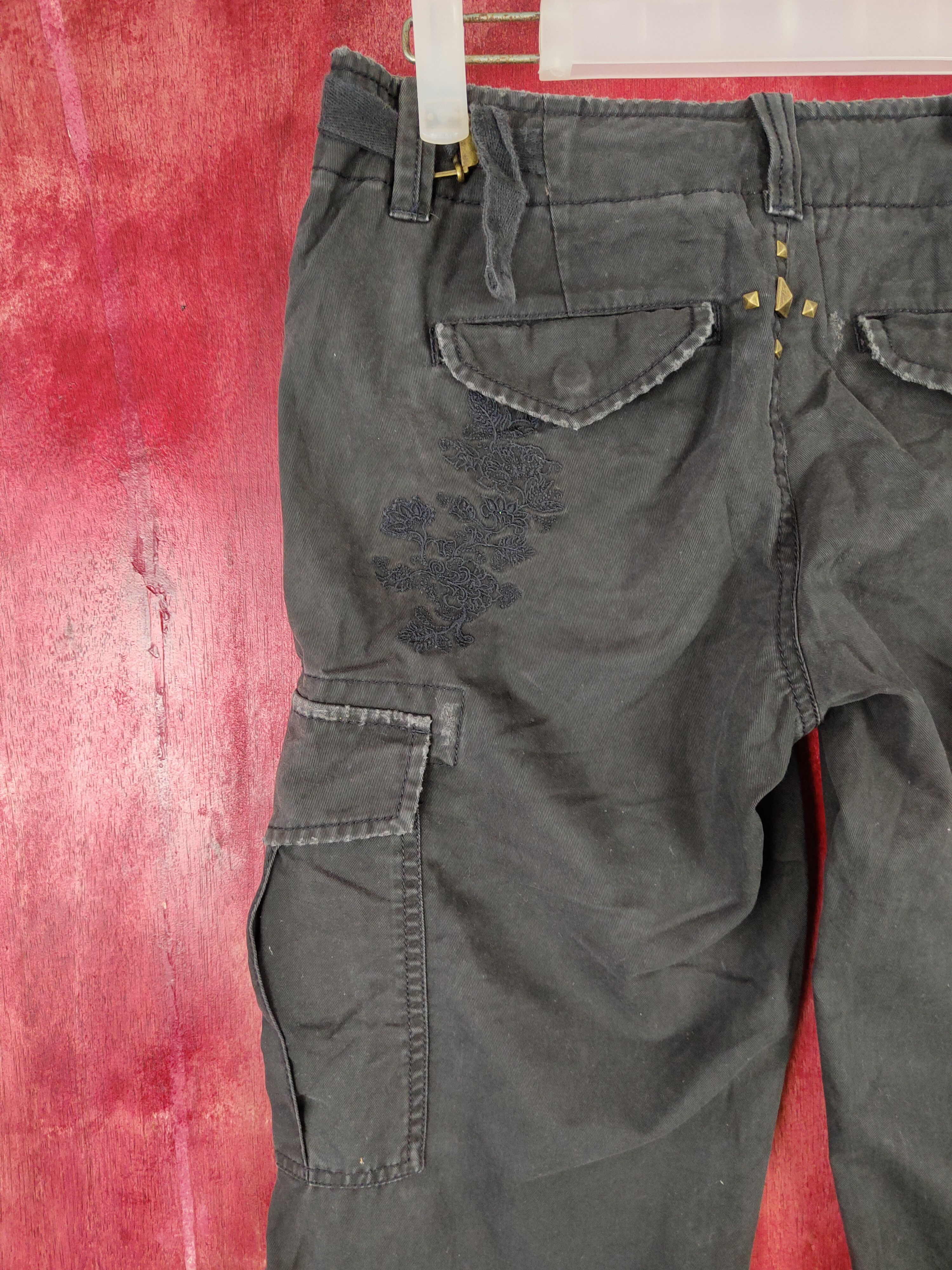 Gap Gap Black Multi Pocket Tactical cropped Cargo Pants #4901 Size 27" / US 4 / IT 40 - 10 Thumbnail