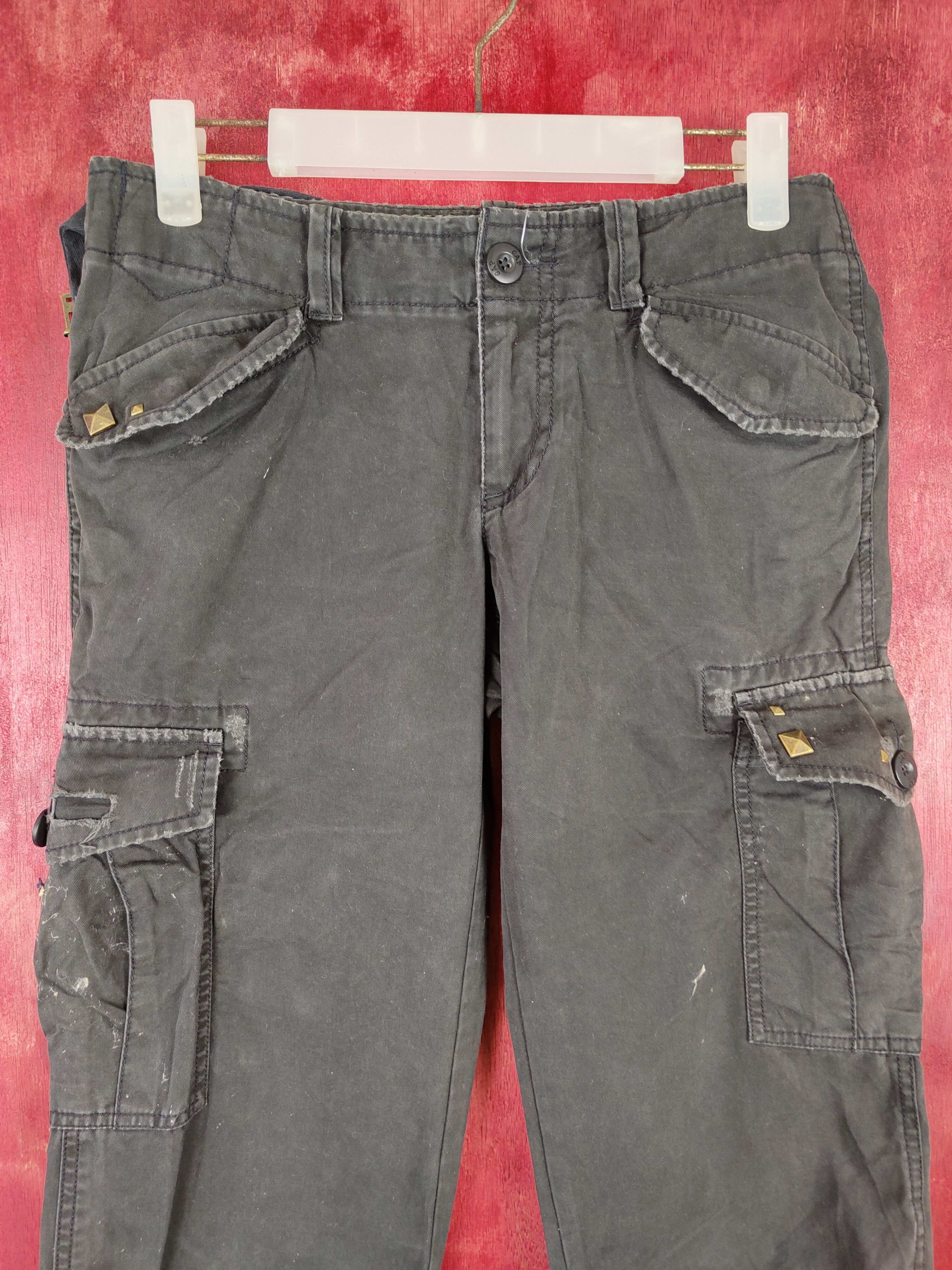 Gap Gap Black Multi Pocket Tactical cropped Cargo Pants #4901 Size 27" / US 4 / IT 40 - 2 Thumbnail
