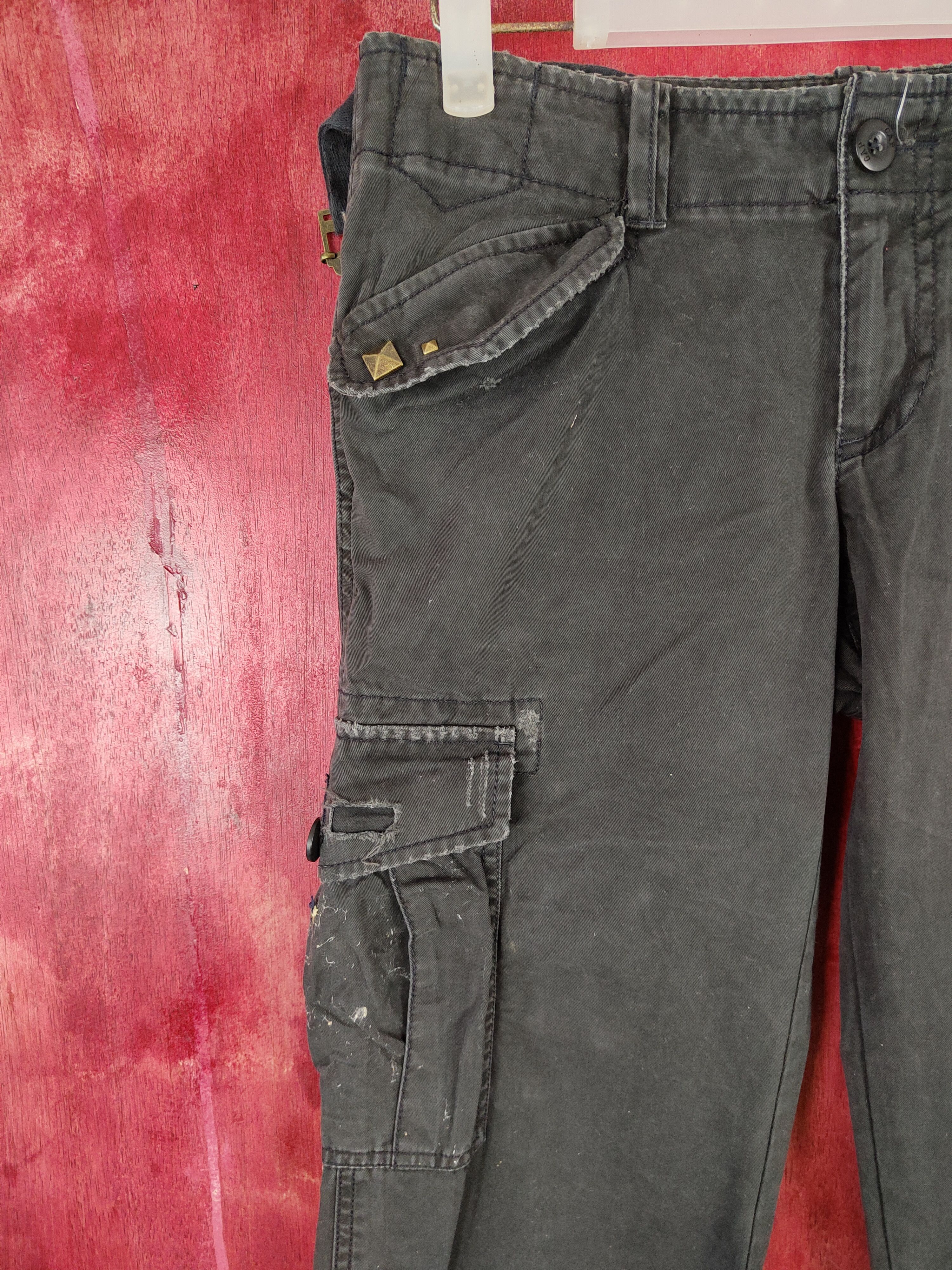Gap Gap Black Multi Pocket Tactical cropped Cargo Pants #4901 Size 27" / US 4 / IT 40 - 3 Thumbnail