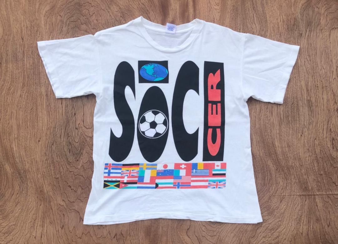 image of Made In USA x Soccer Jersey Vintage Tee Soccer B5 in White, Men's (Size Large)