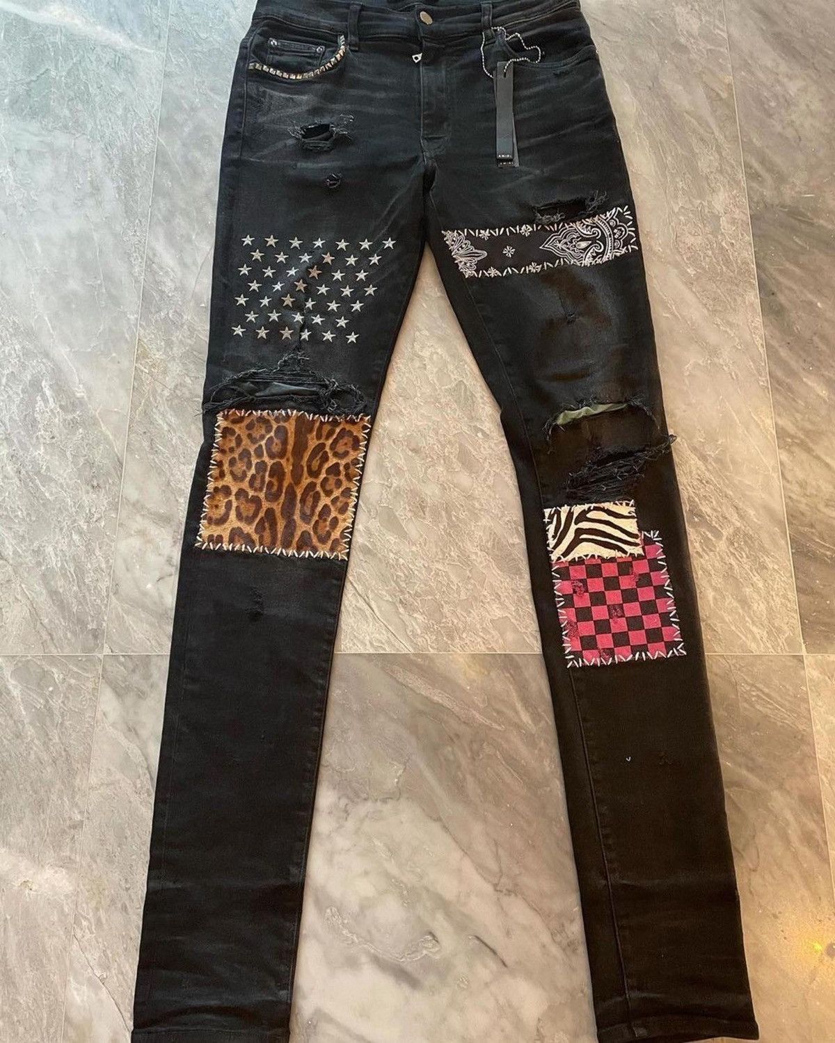 Amiri Age Black Art Patch Jeans