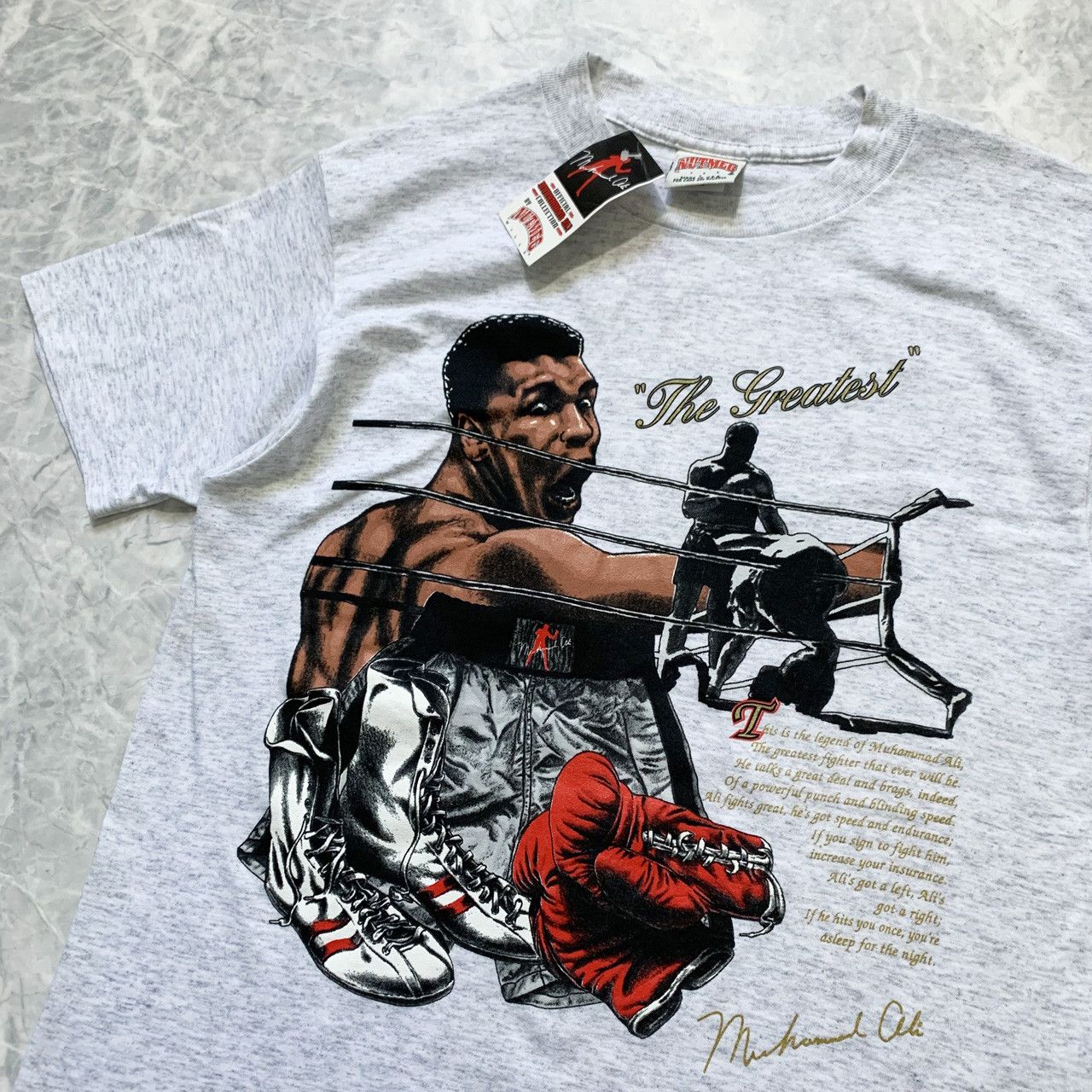 Nutmeg × Vintage VTG 90s DS MUHAMMAD ALI BOXING NUTMEG MILLS T-SHIRT Size US L / EU 52-54 / 3 - 2 Thumbnail