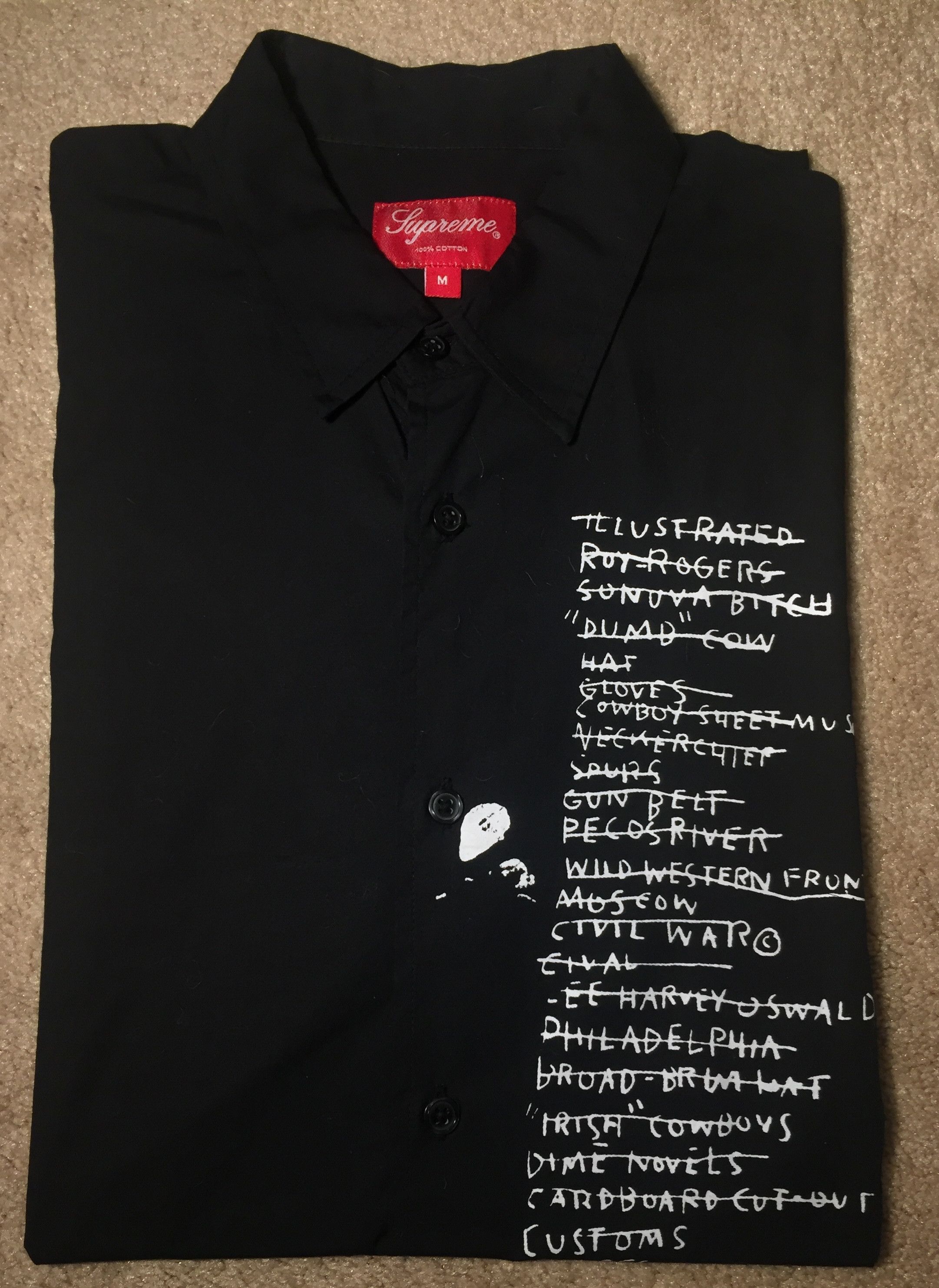 Supreme FW13 Supreme Jean Michel Basquiat Button Up Medium Black Ar Size US M / EU 48-50 / 2 - 1 Thumbnail