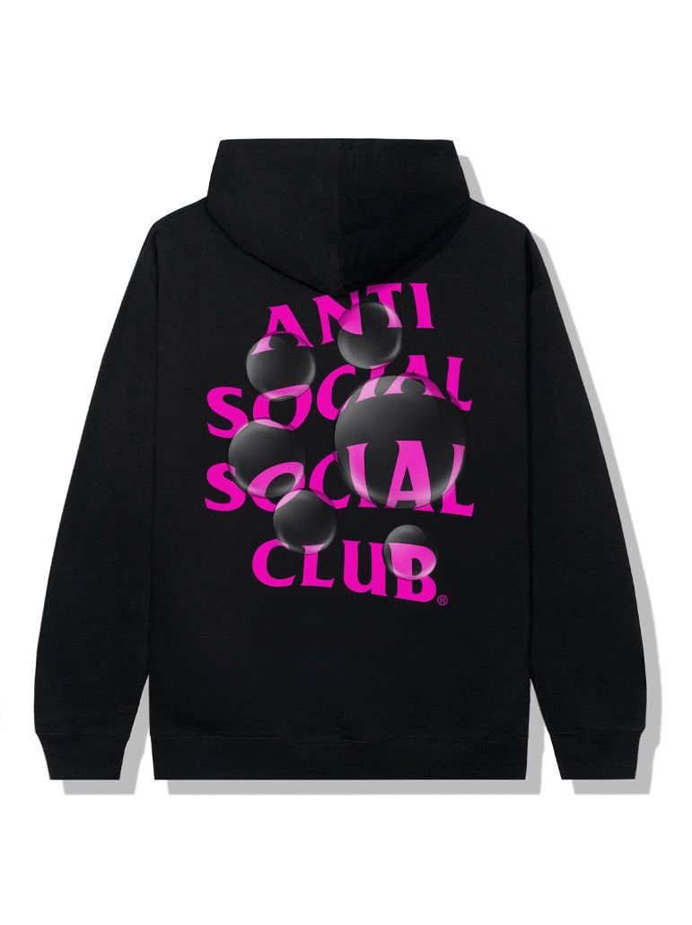 image of Anti Social Social Club x Members Only Ds Member Exclusive Pink Assc Bubblegum Black Hoodie Vlone (