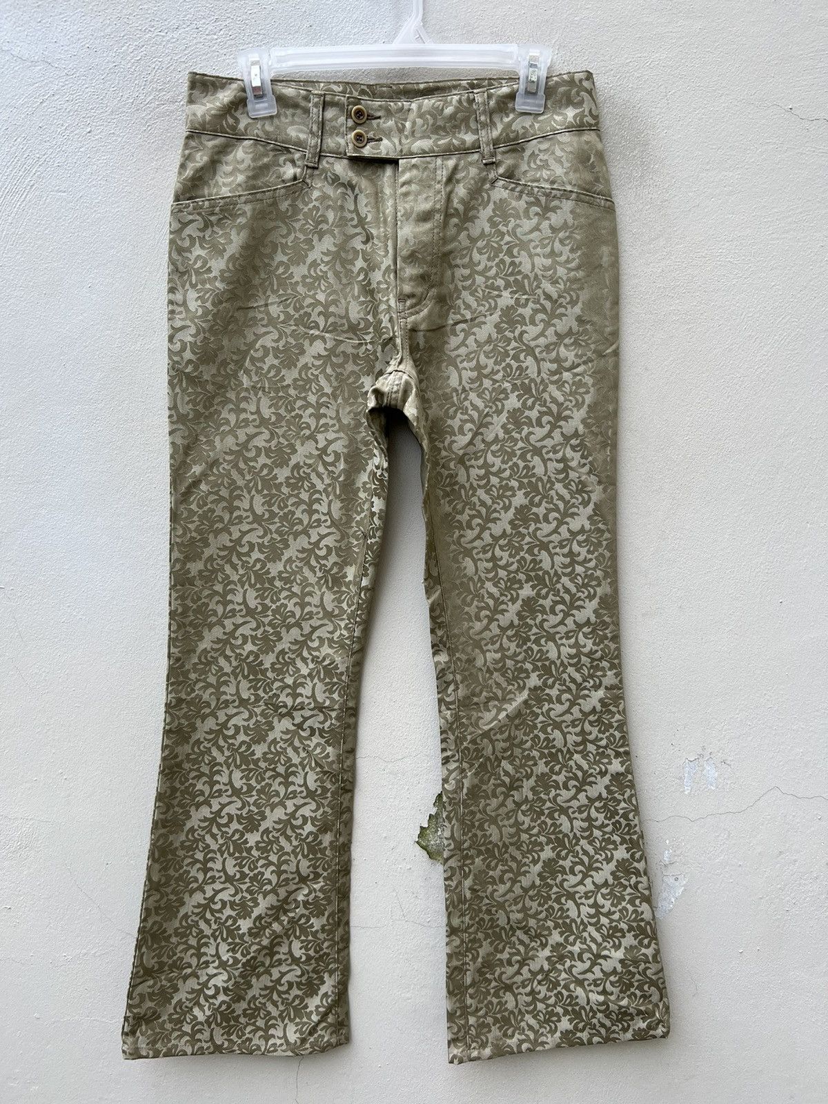 Morgan Homme Vintage Men’s Morgan Homme Japan Jacquard Gold Flare Pant Size US 30 / EU 46 - 6 Thumbnail