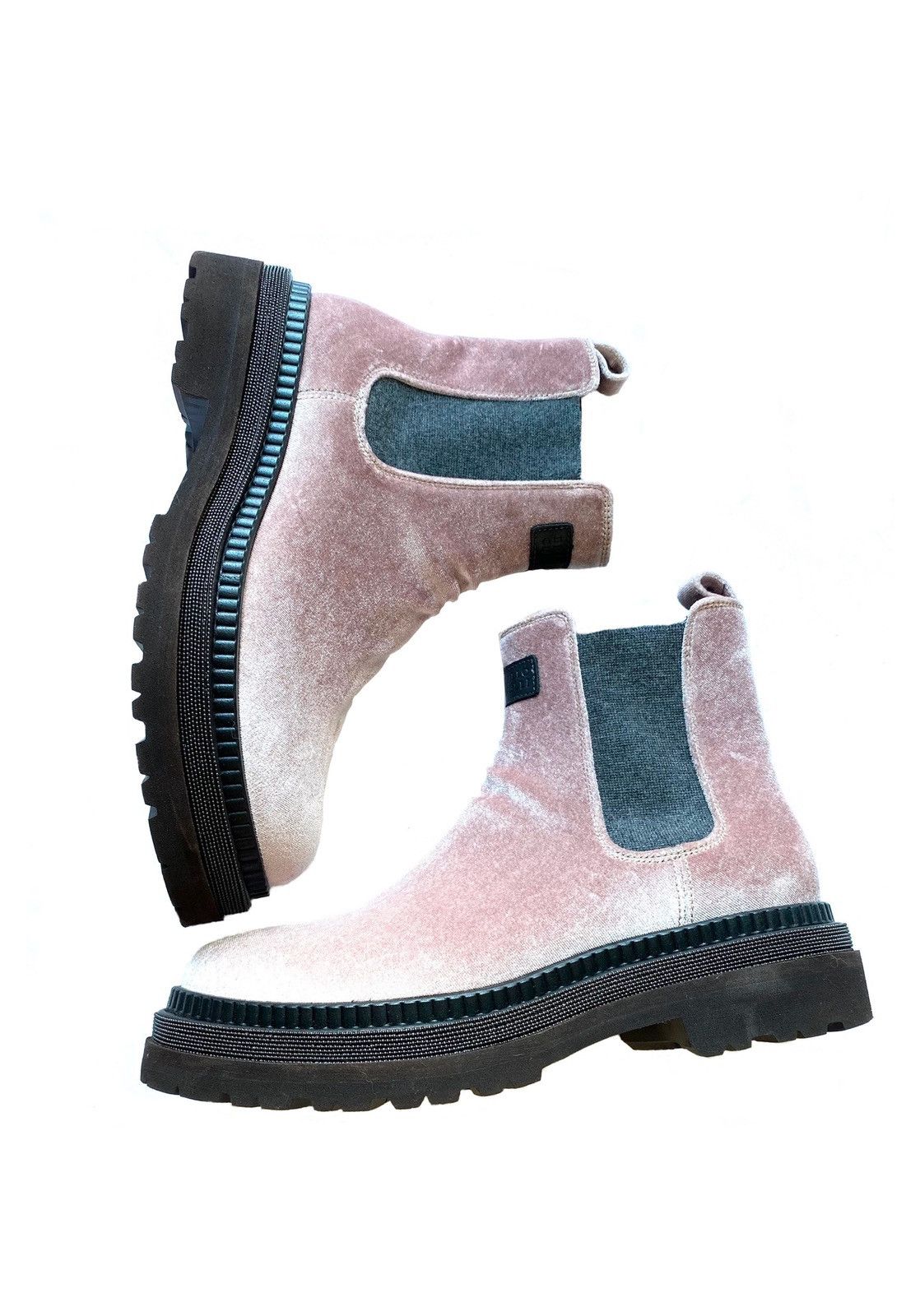 Brunello Cucinelli Pastel Pink Velvet Chunky Chelsea Boots Size US 6.5 / EU 39-40 - 4 Thumbnail
