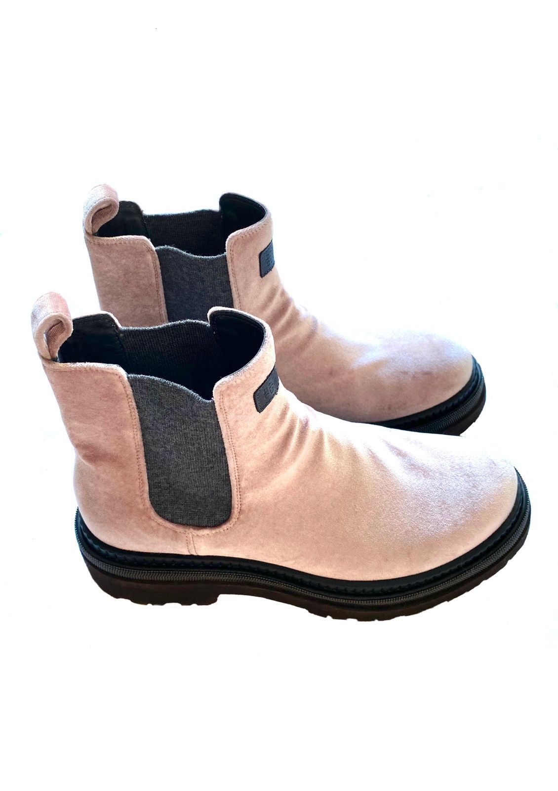 Brunello Cucinelli Pastel Pink Velvet Chunky Chelsea Boots Size US 6.5 / EU 39-40 - 2 Thumbnail