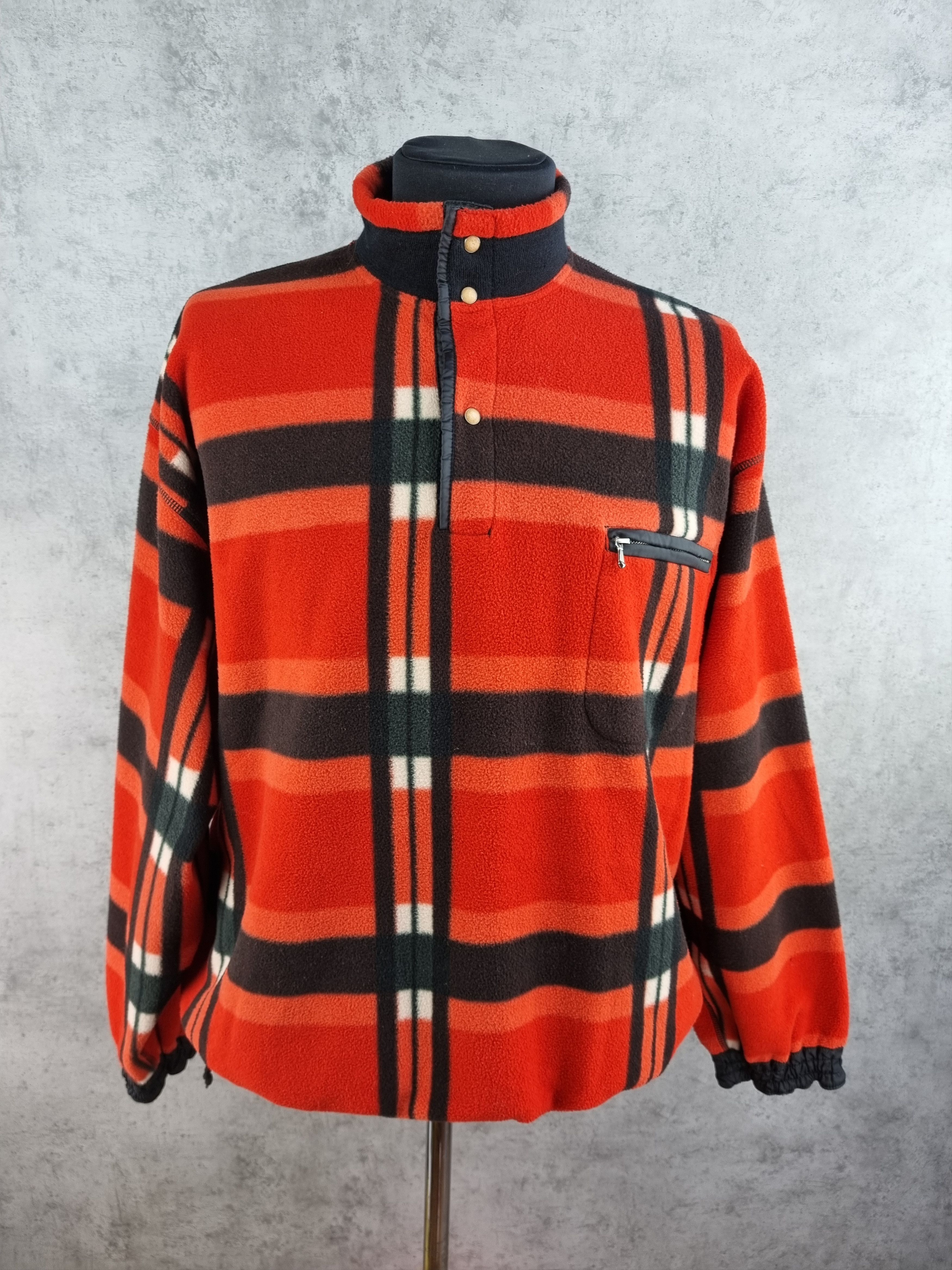 Seditionaries Rare 80s JET SET BLUE SYSTEM Plaid Fleece Vintage Size US L / EU 52-54 / 3 - 5 Thumbnail