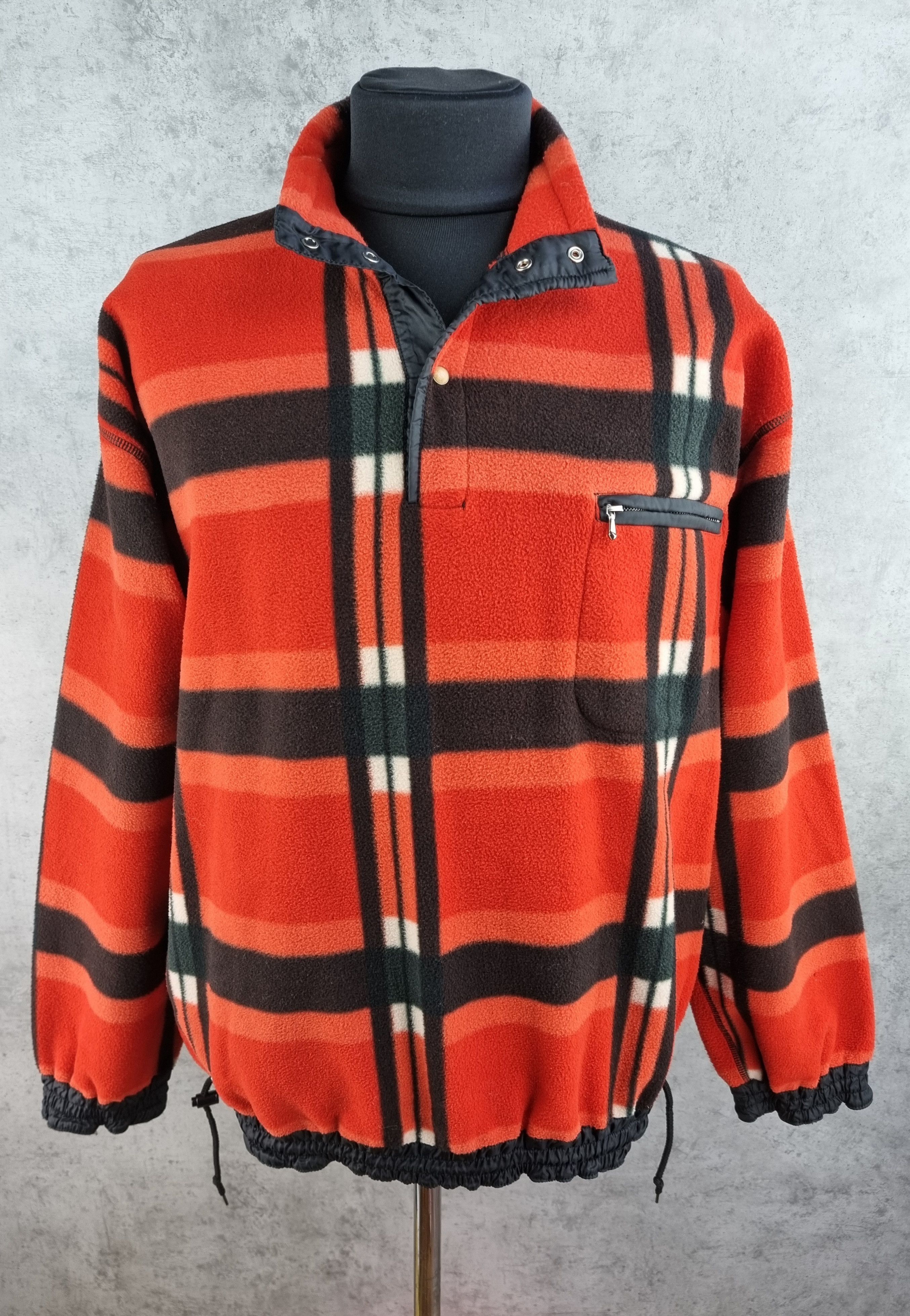 Seditionaries Rare 80s JET SET BLUE SYSTEM Plaid Fleece Vintage Size US L / EU 52-54 / 3 - 14 Thumbnail