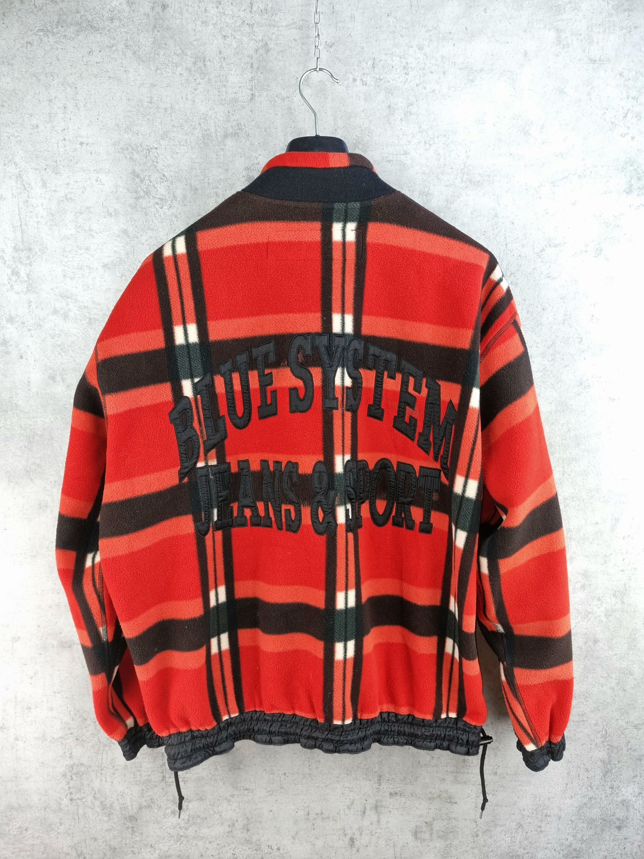 Seditionaries Rare 80s JET SET BLUE SYSTEM Plaid Fleece Vintage Size US L / EU 52-54 / 3 - 2 Thumbnail