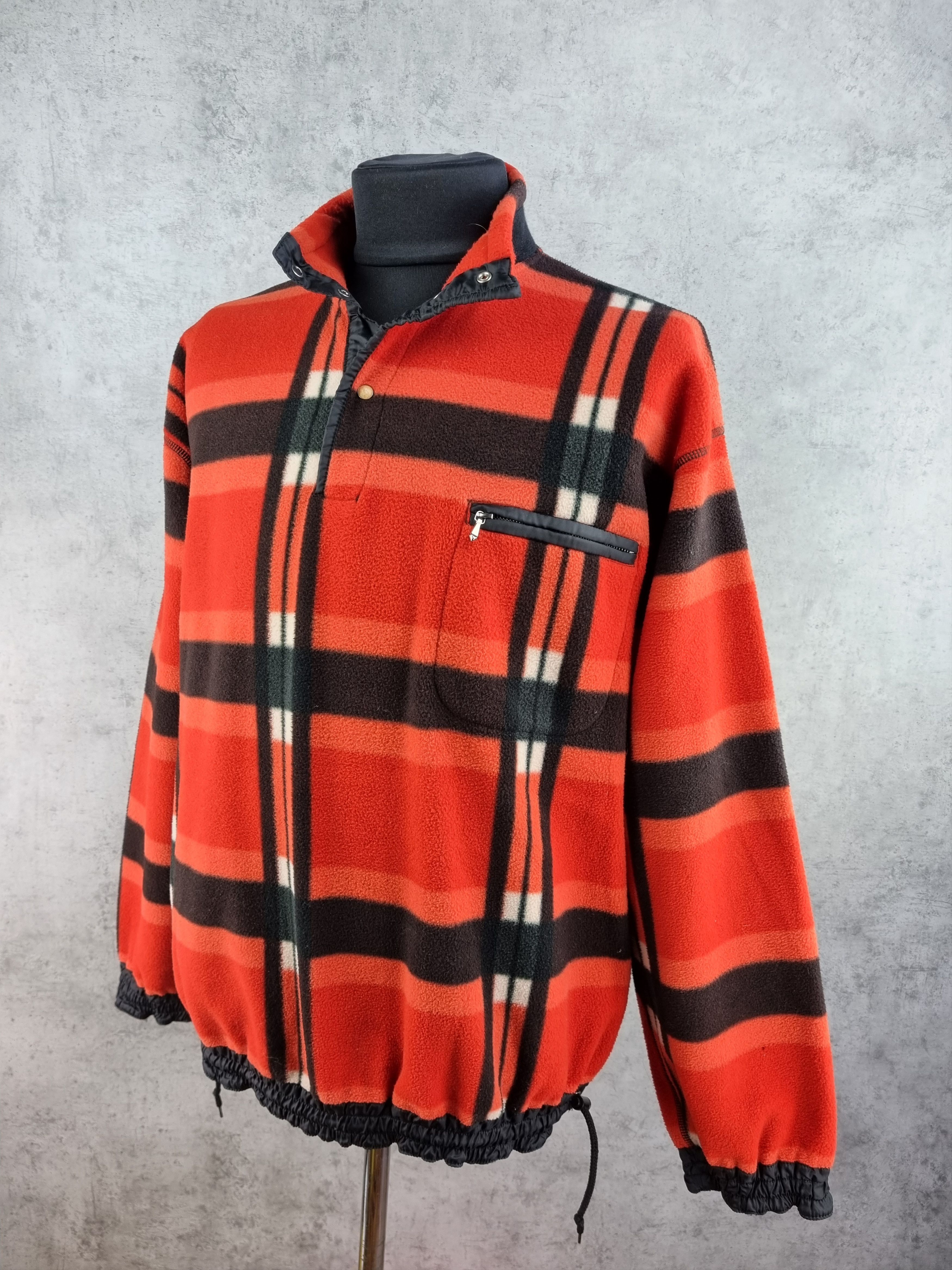 Seditionaries Rare 80s JET SET BLUE SYSTEM Plaid Fleece Vintage Size US L / EU 52-54 / 3 - 3 Thumbnail