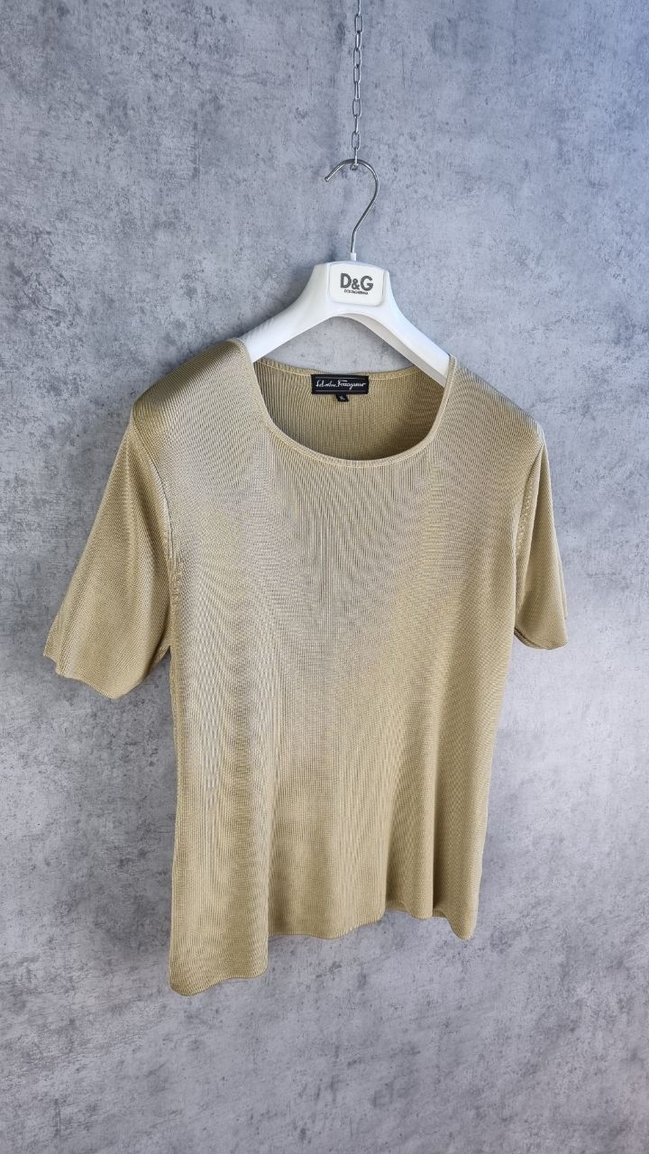 Salvatore Ferragamo × Vintage ! Silk Tee shirt by Salvatore Ferragamo Size XL / US 12-14 / IT 48-50 - 9 Thumbnail
