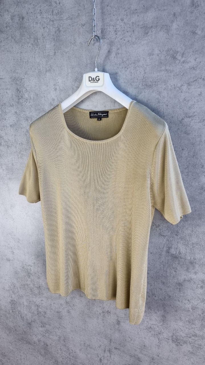 Salvatore Ferragamo × Vintage ! Silk Tee shirt by Salvatore Ferragamo Size XL / US 12-14 / IT 48-50 - 3 Thumbnail