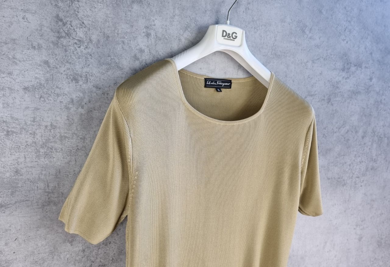 Salvatore Ferragamo × Vintage ! Silk Tee shirt by Salvatore Ferragamo Size XL / US 12-14 / IT 48-50 - 2 Thumbnail