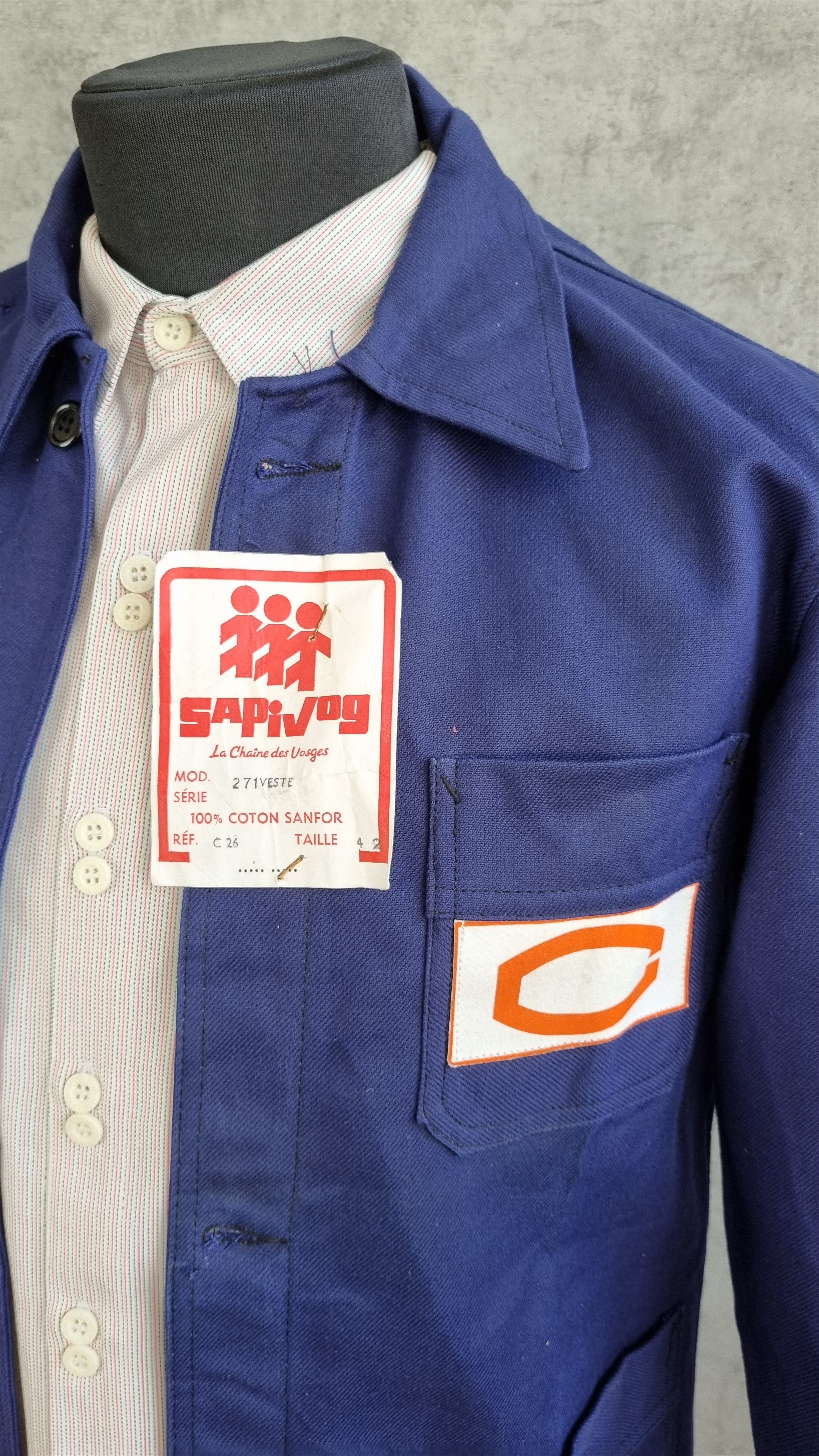 Le Laboureur × Vetra × Vintage Rare 60s Chore Moleskin Worker jacket Deadstock Size US L / EU 52-54 / 3 - 8 Thumbnail