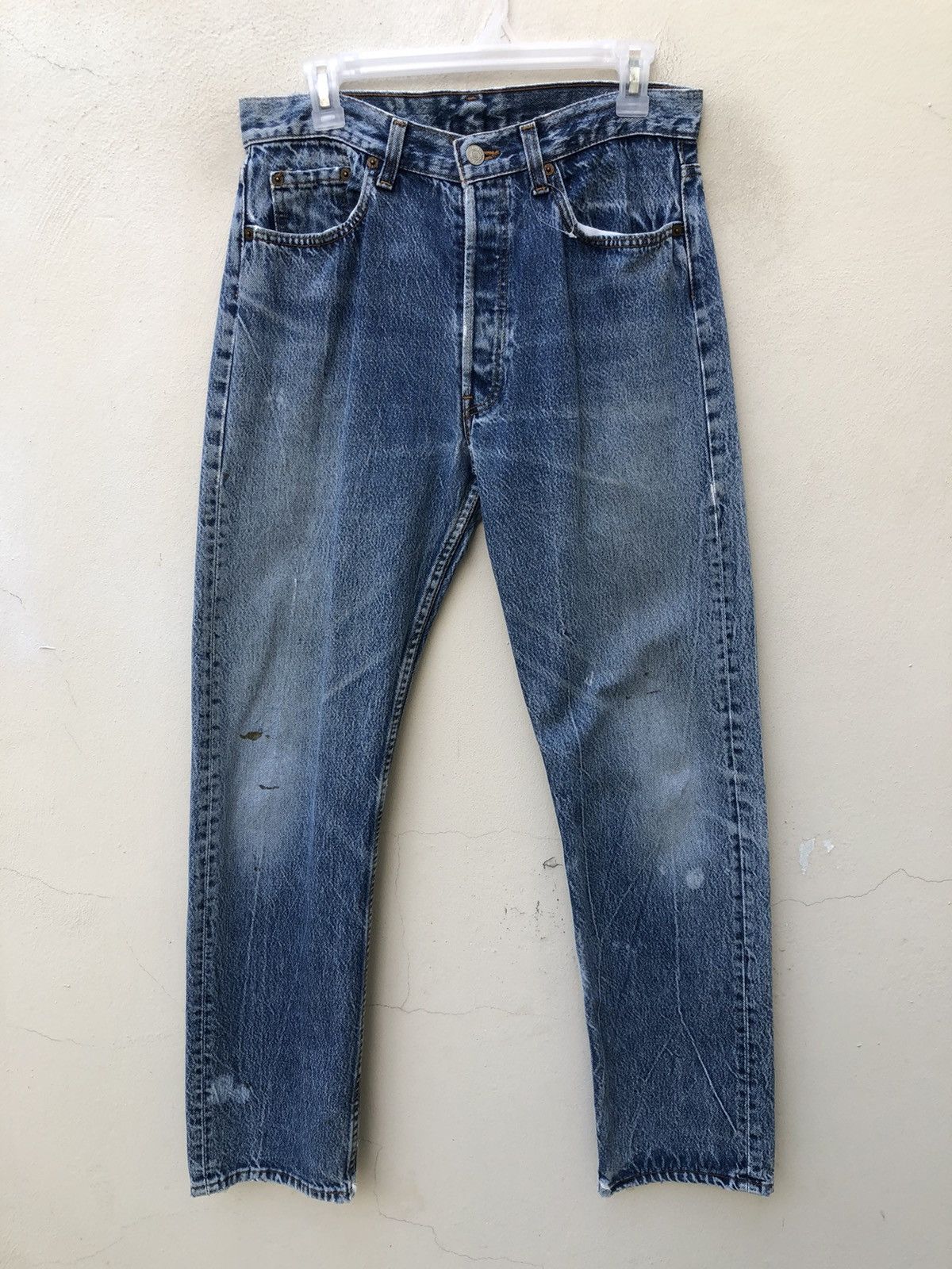 Levi's Vintage 80s Levi’s 501 Jeans Usa Ageing Faded Denim Size US 32 / EU 48 - 6 Thumbnail
