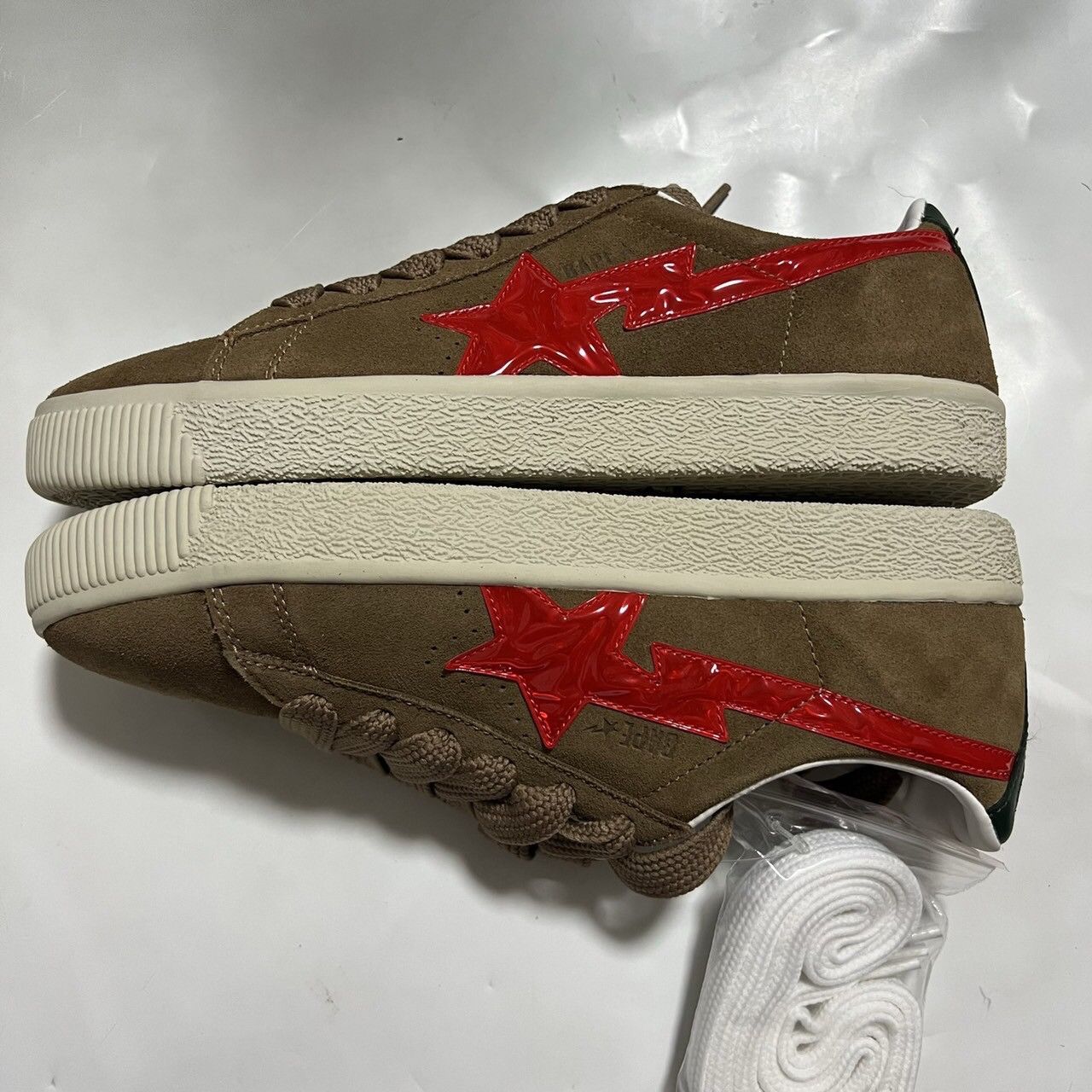 Bape 2010 BAPE creapsta brown suede patent leather Red Size US 10.5 / EU 43-44 - 3 Thumbnail