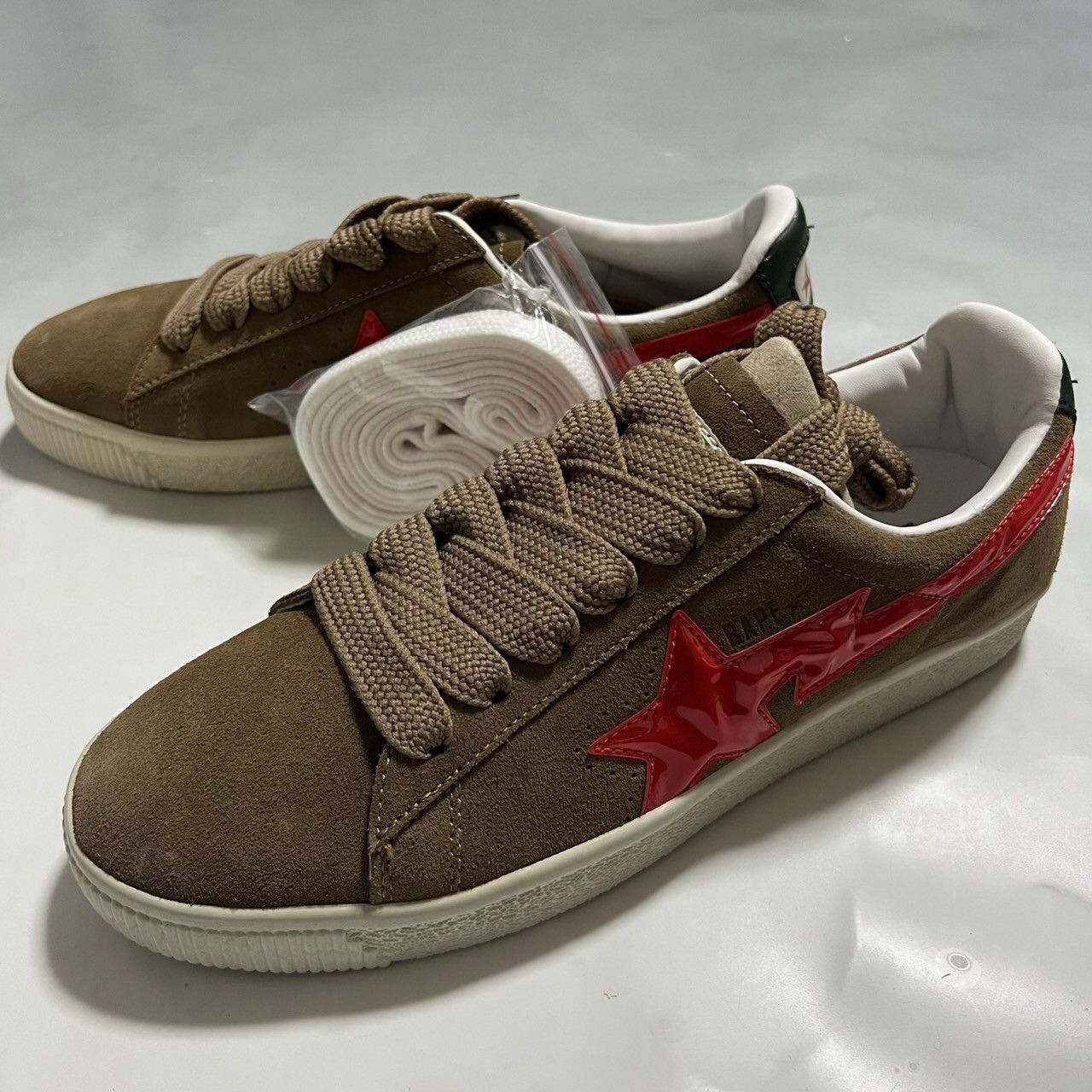 Bape 2010 BAPE creapsta brown suede patent leather Red Size US 10.5 / EU 43-44 - 2 Thumbnail