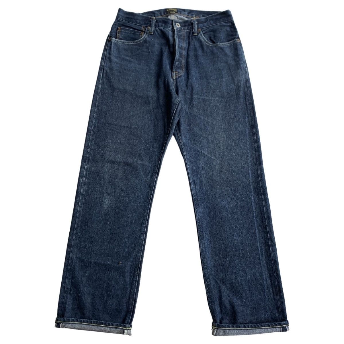 image of Oni Out Standing Selvedge Denim Buckle Back Size 31 in Indigo Blue, Men's