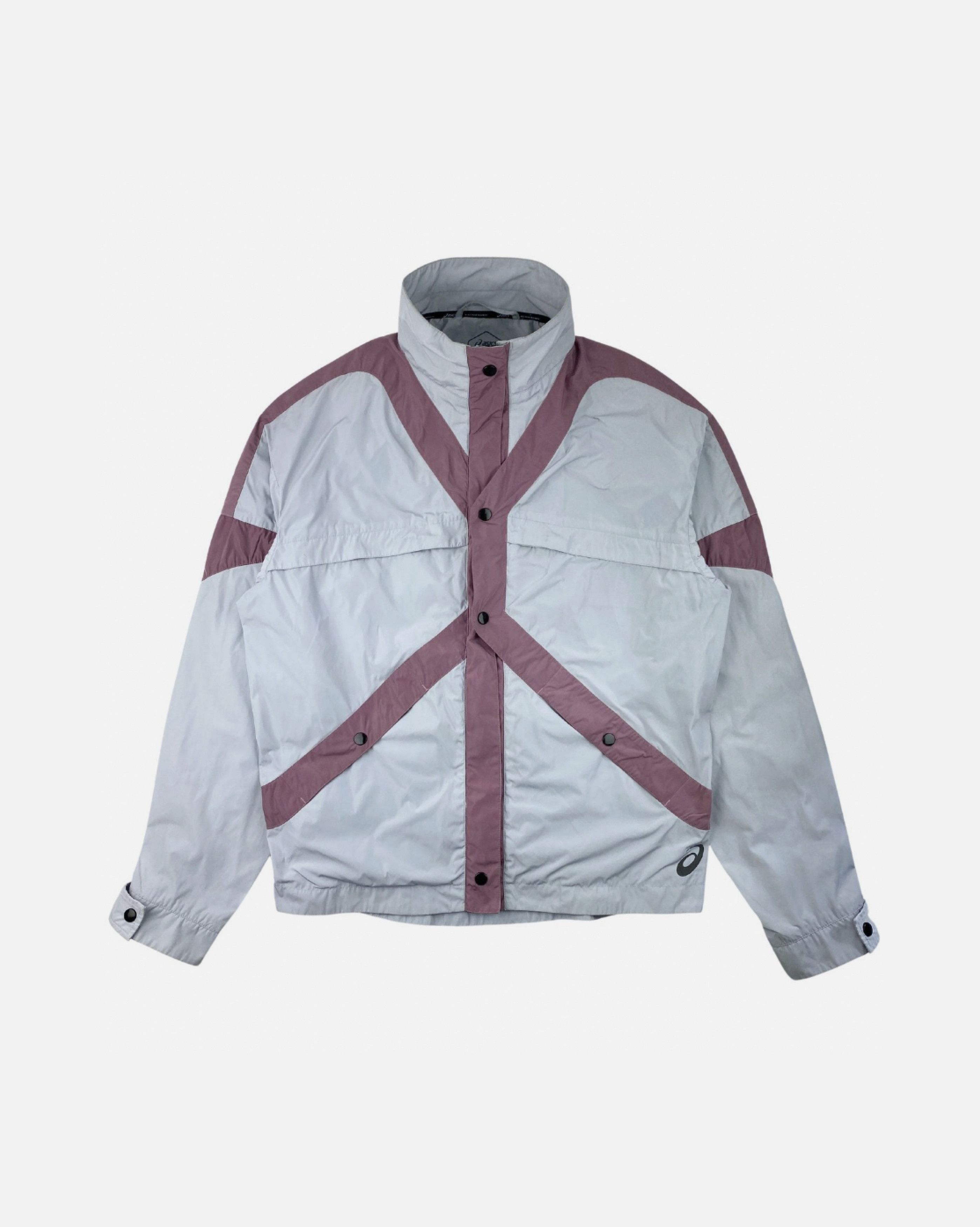 image of Asics Geometric Panelled Jacket in Blue, Men's (Size Large)