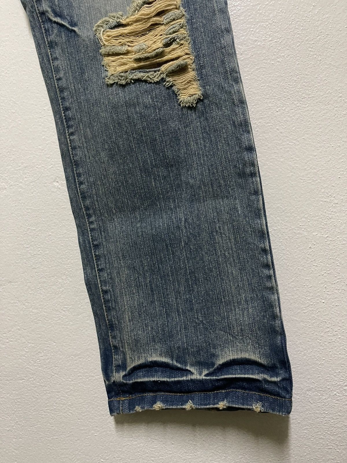Japanese Brand Ripped Jeans Thrashed Rare Streetwear Size US 33 - 7 Thumbnail