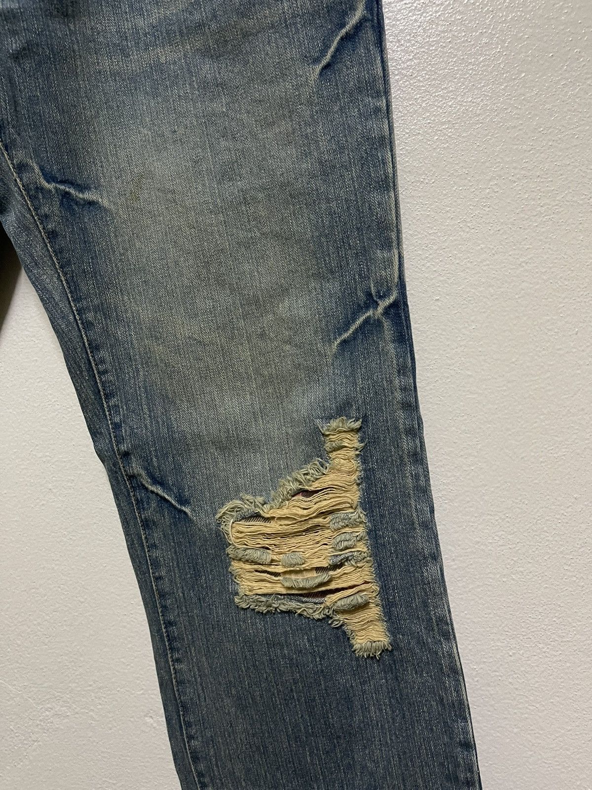 Japanese Brand Ripped Jeans Thrashed Rare Streetwear Size US 33 - 6 Thumbnail