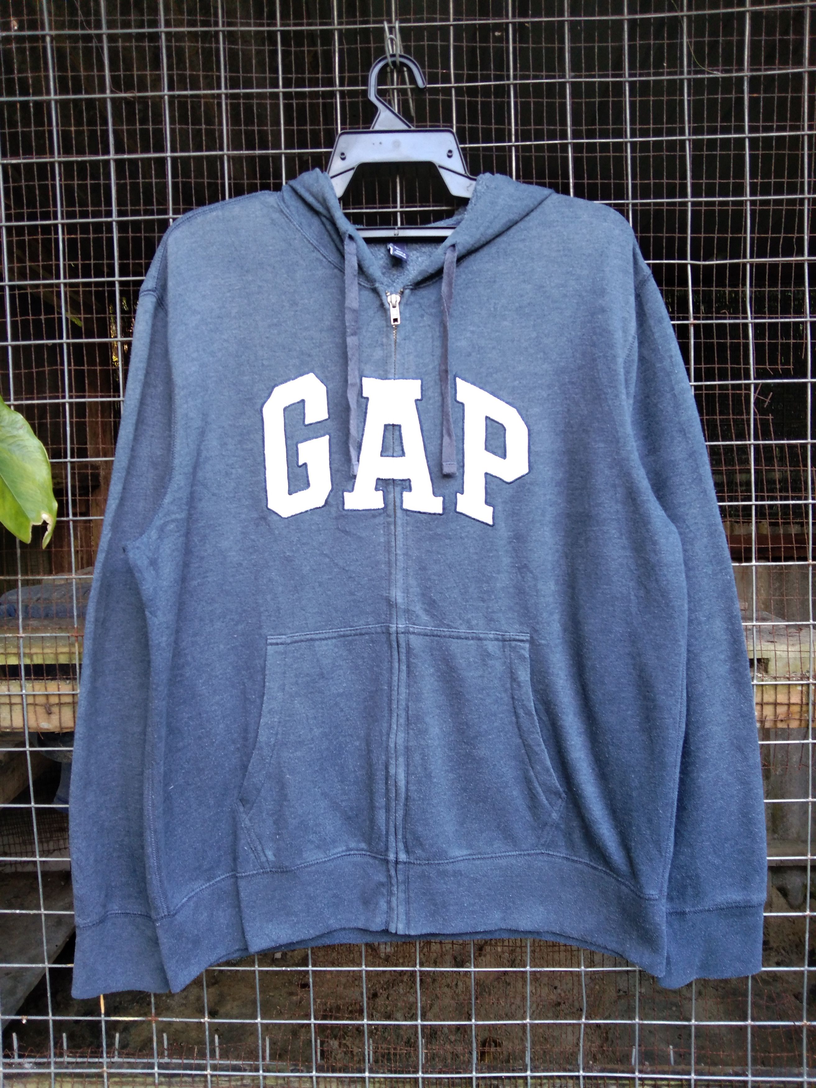 image of Vintage Gap Zipper Hoodie in Faded Blue, Men's (Size Large)