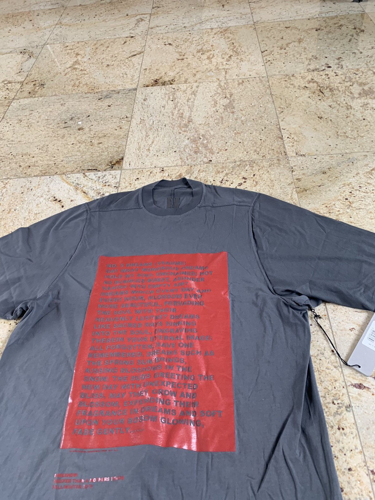 Rick Owens Drkshdw FW19 Flint Jumbo Tee Size US S / EU 44-46 / 1 - 12 Thumbnail