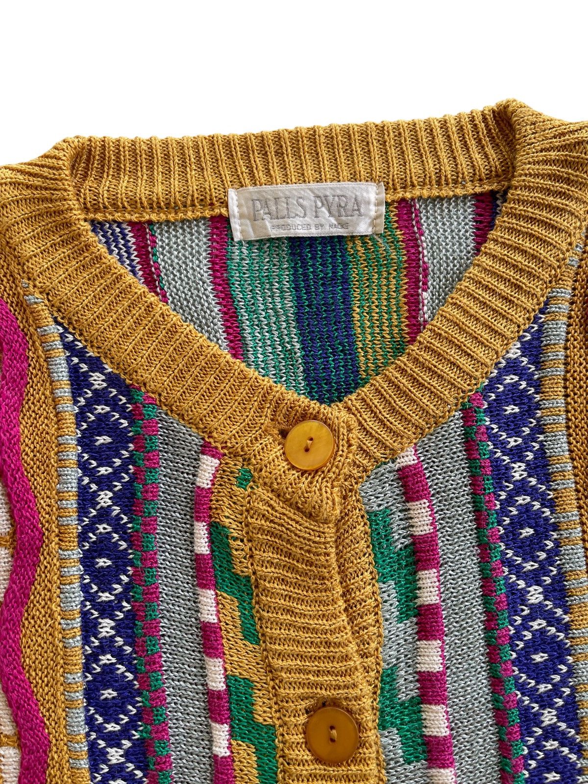 Vintage Vintage Palls Pyra Knitted Coogi Style Cardigan Size M / US 6-8 / IT 42-44 - 4 Thumbnail