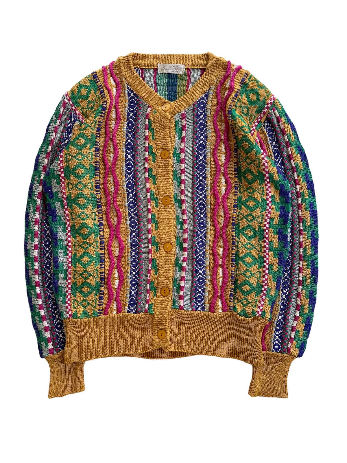 Vintage Vintage Palls Pyra Knitted Coogi Style Cardigan Size M / US 6-8 / IT 42-44 - 1 Thumbnail