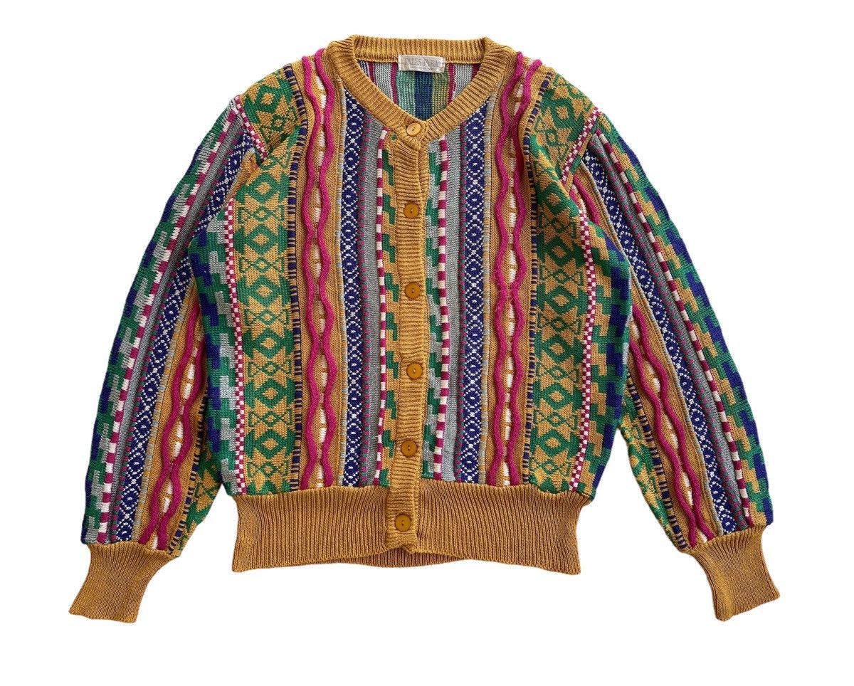 Vintage Vintage Palls Pyra Knitted Coogi Style Cardigan Size M / US 6-8 / IT 42-44 - 2 Thumbnail