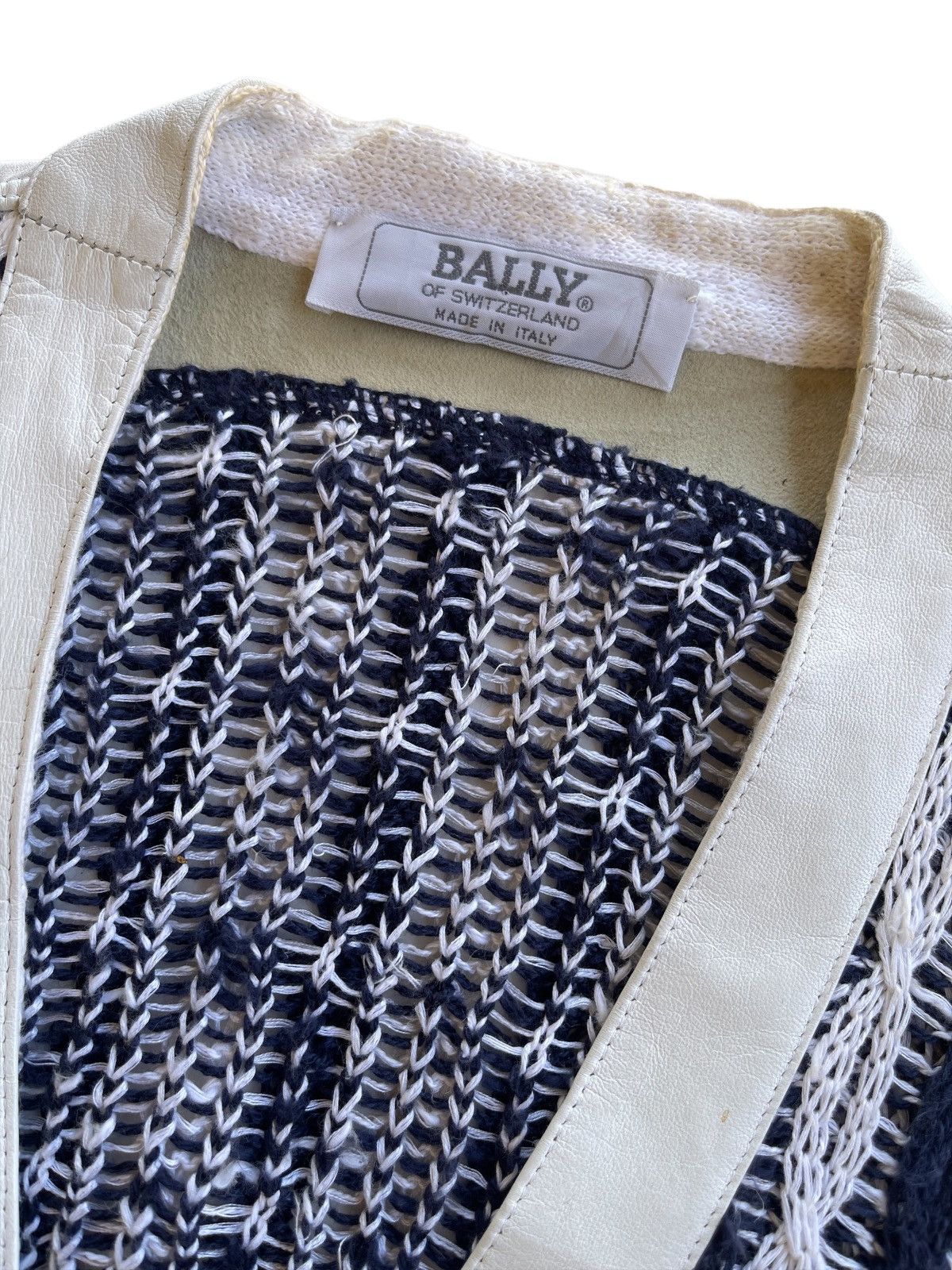 Bally Vintage Bally Luxury Cable Knitted Leather Cardigan Size S / US 4 / IT 40 - 7 Thumbnail