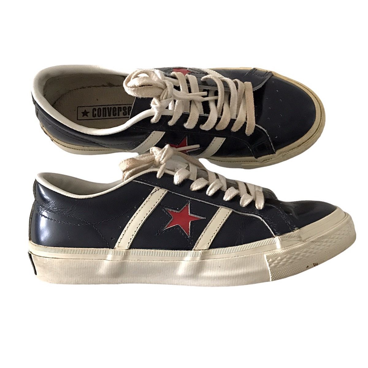 Converse × Vintage Authentic Vintage 80s Converse Stars & Bars Leather Shoe USA Size US 6 / EU 39 - 2 Thumbnail