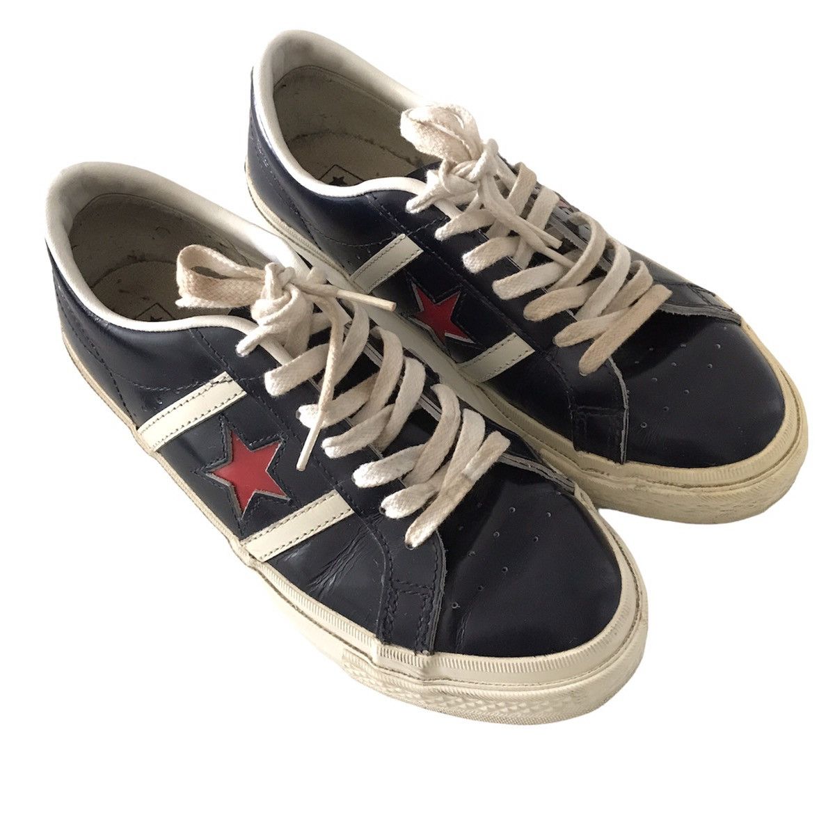 Converse × Vintage Authentic Vintage 80s Converse Stars & Bars Leather Shoe USA Size US 6 / EU 39 - 1 Thumbnail